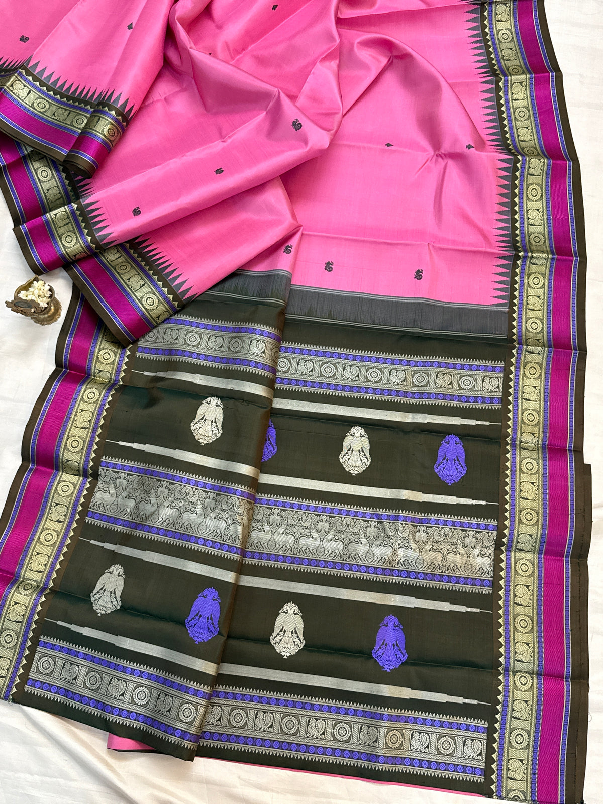 festivel edit _special edition_ Rose pink and Korvai thread butta/silk saree clsa 12430