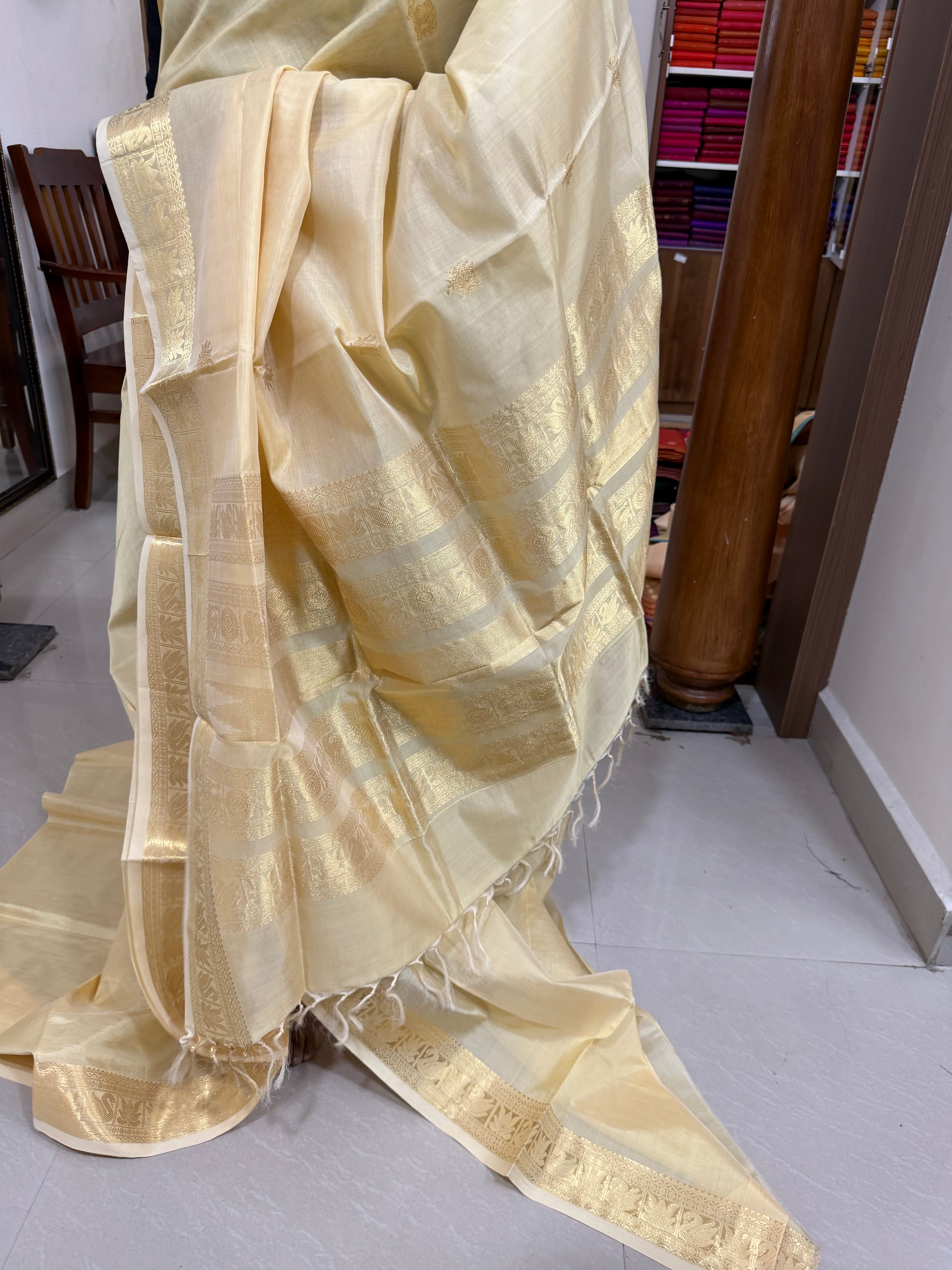 Small duck border   / Onam series silk cotton