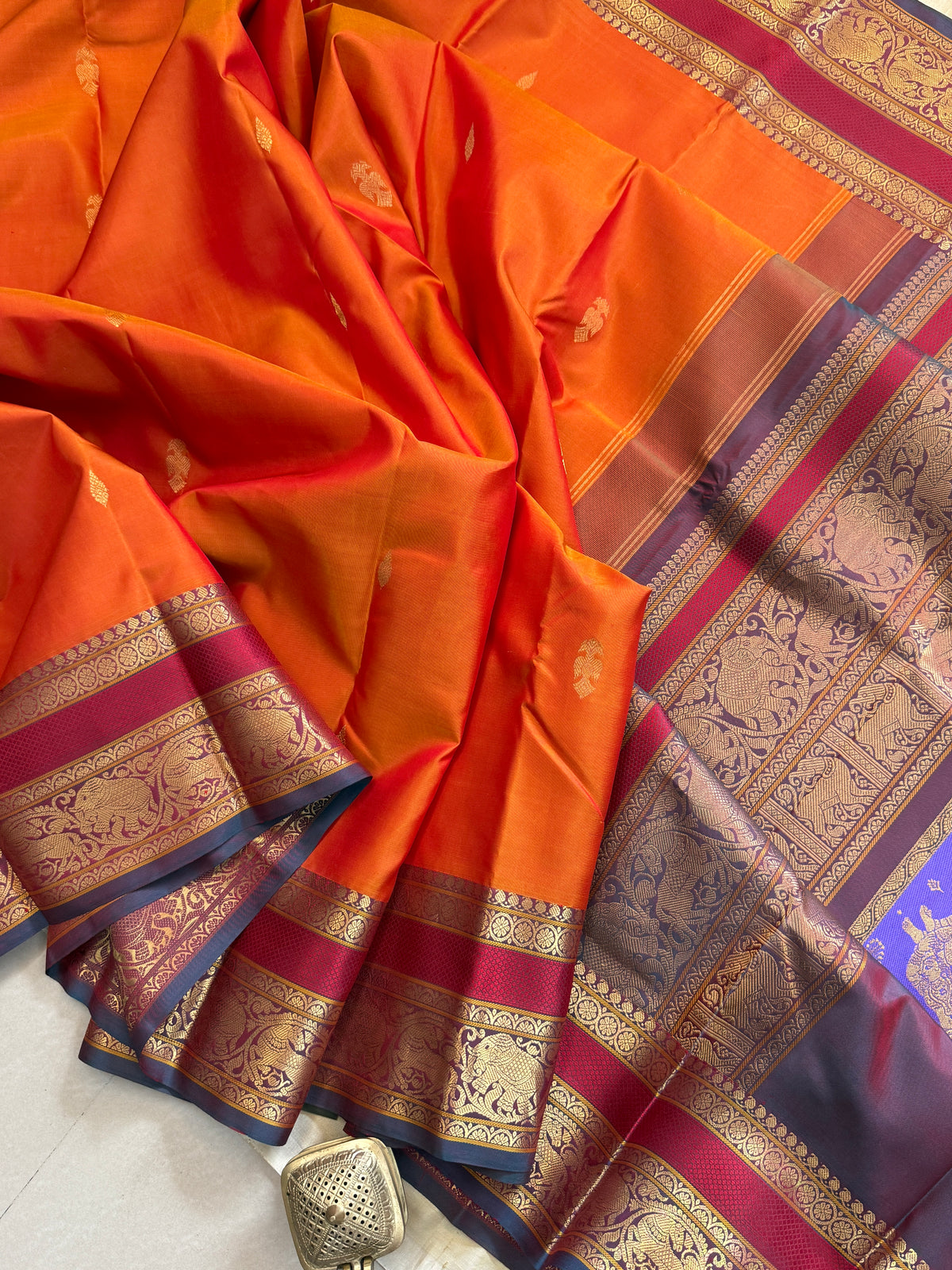 Special edition-unusual colour with Zari butta silk saree/clsa 11898
