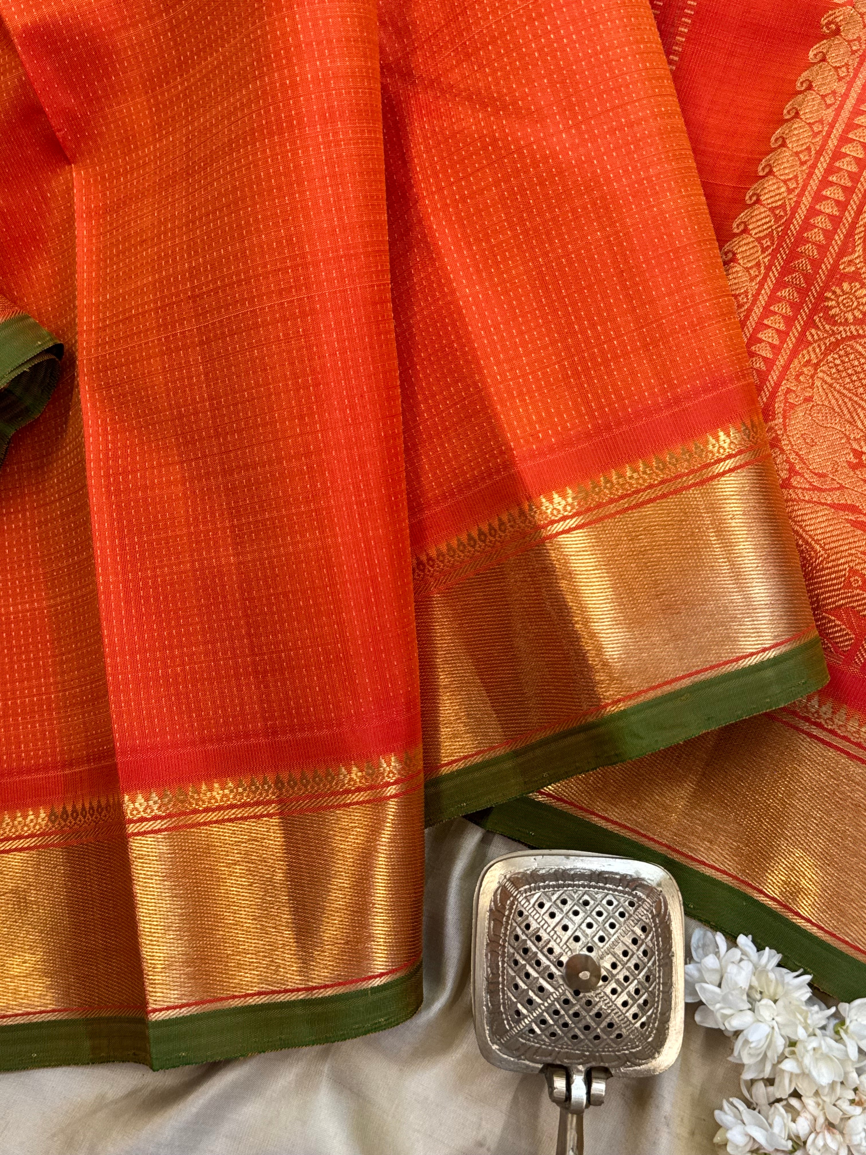 Orange zari oosivanam/ Kanjipuram silk CLSA7777