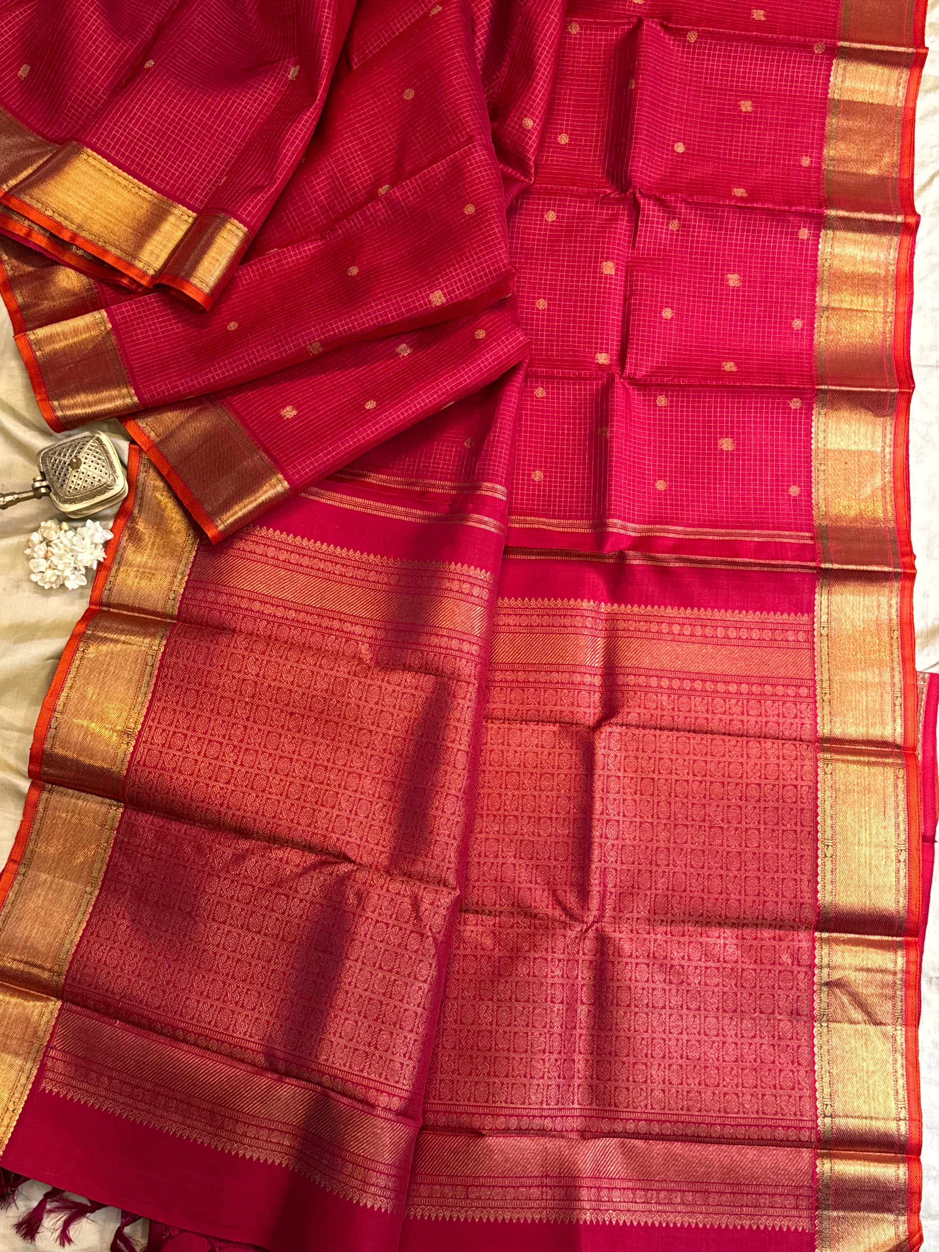 Red zari kattam butta / Kanjipuram silk CLSA2129