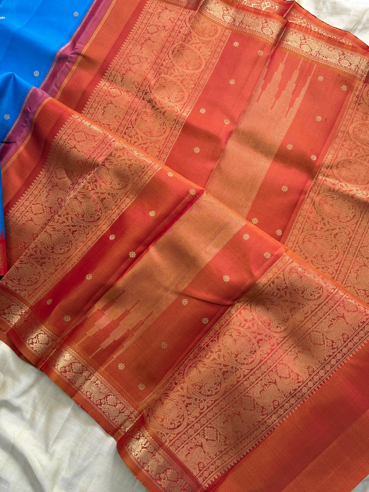 Sky blue Korvai Zari butta / Special Edition Silk CLSA 11908