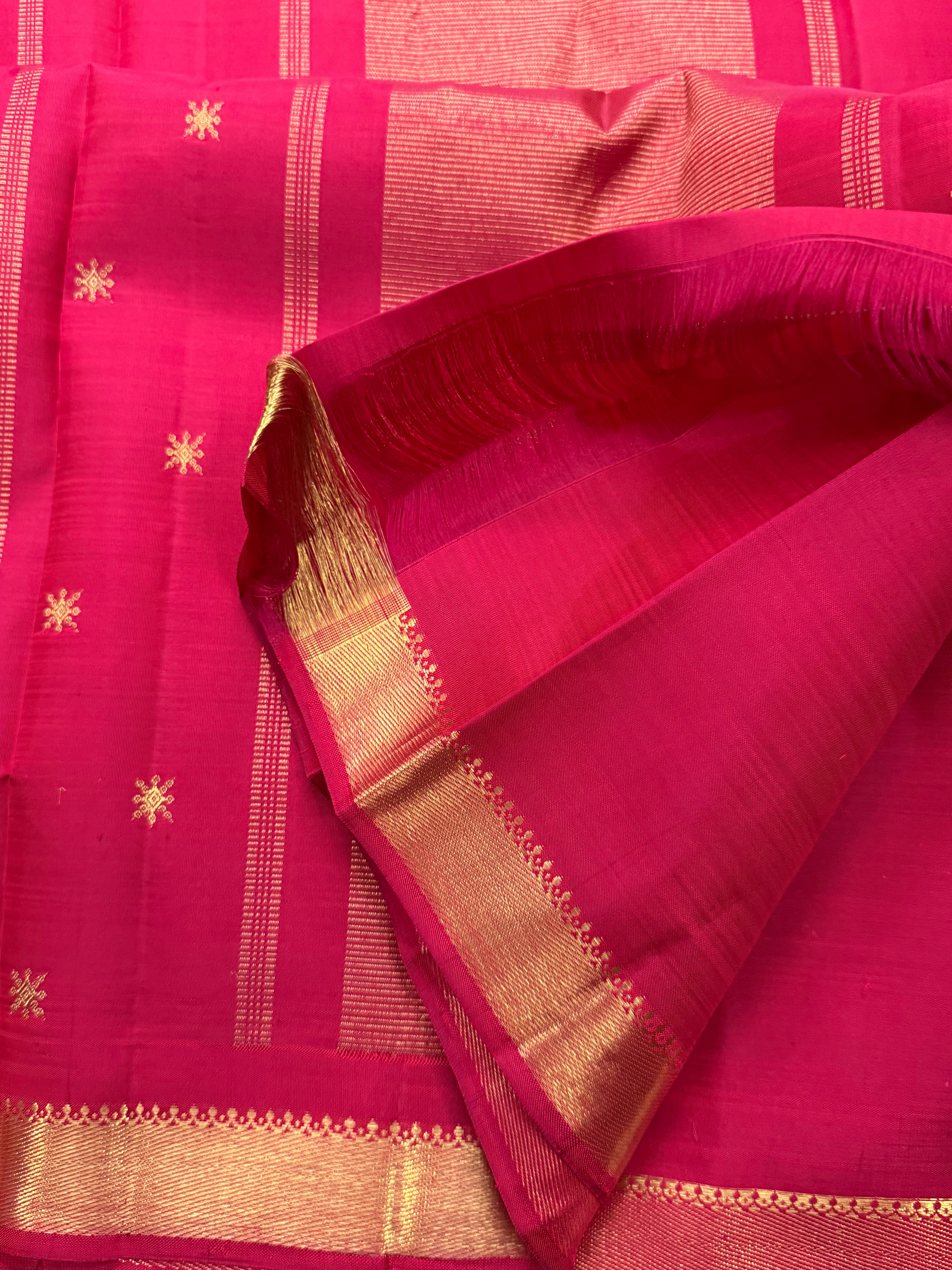 Red  small border pure Zari Kanjipuram silk CLSA9790