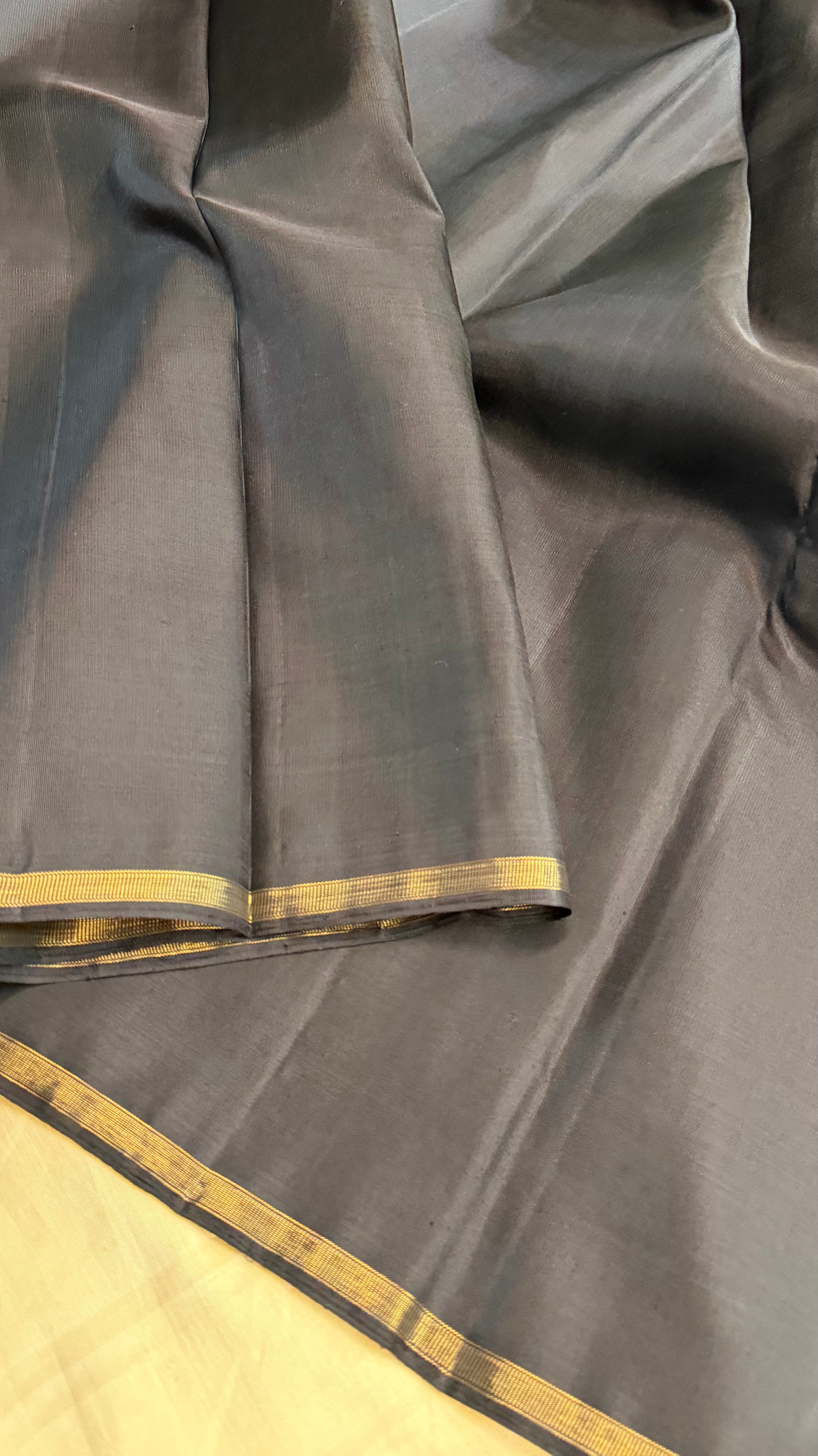 Black borderless palla heavy / Kanjipuram silk sarees
