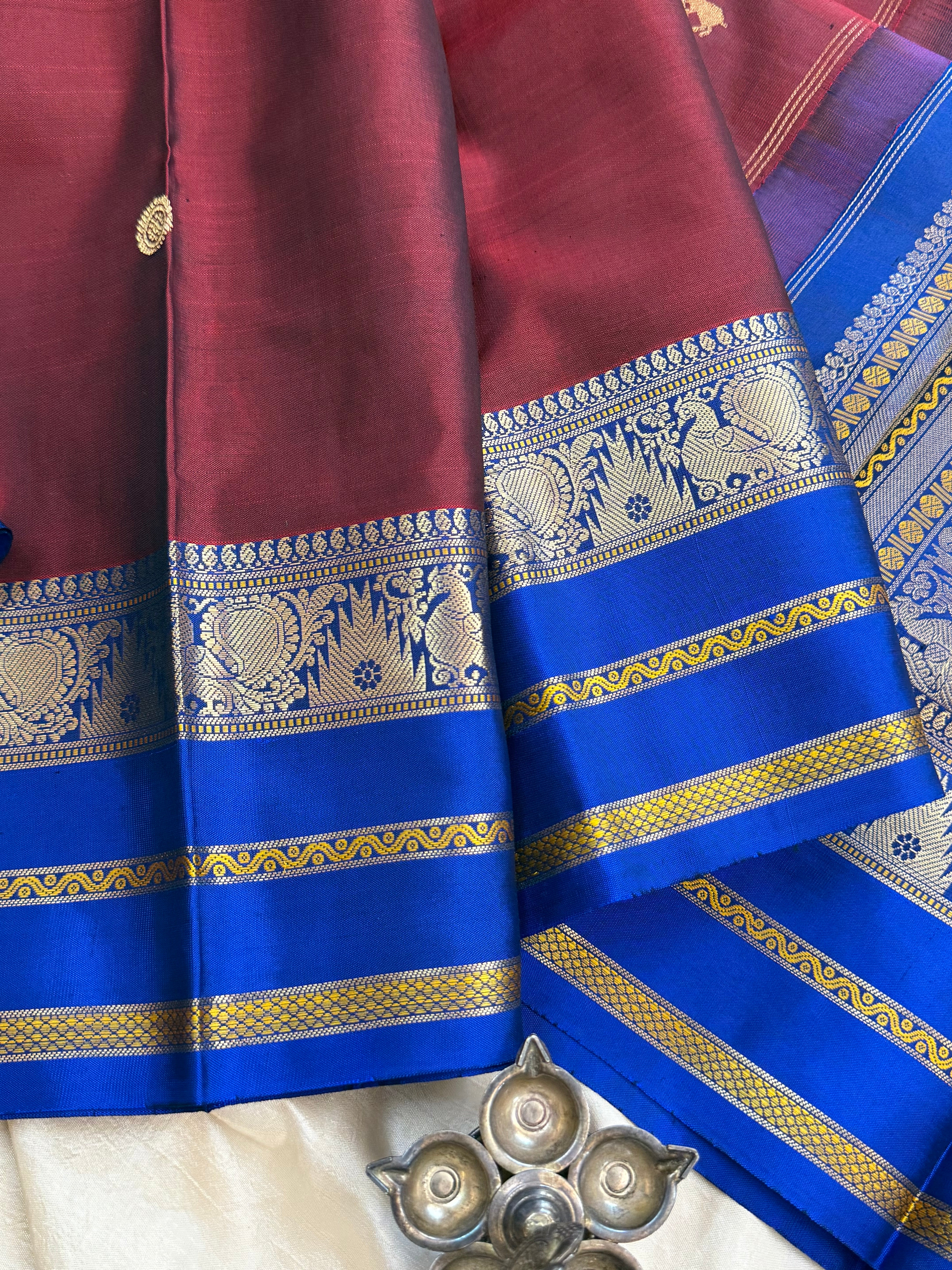 Paaku with blue border  / Special edition silk saree