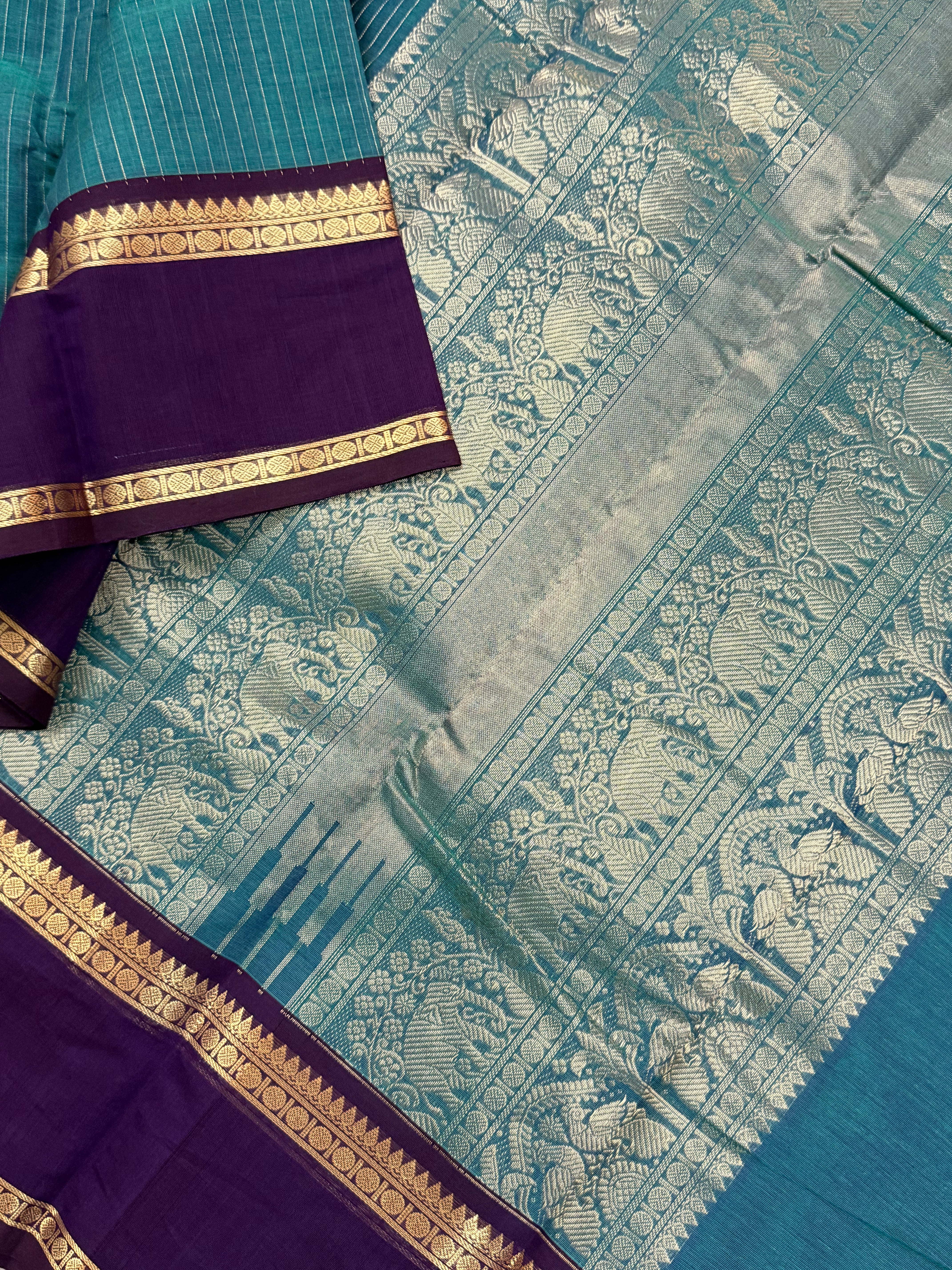 Rama blue rettapet border/ Kanchi Cotton CL5809