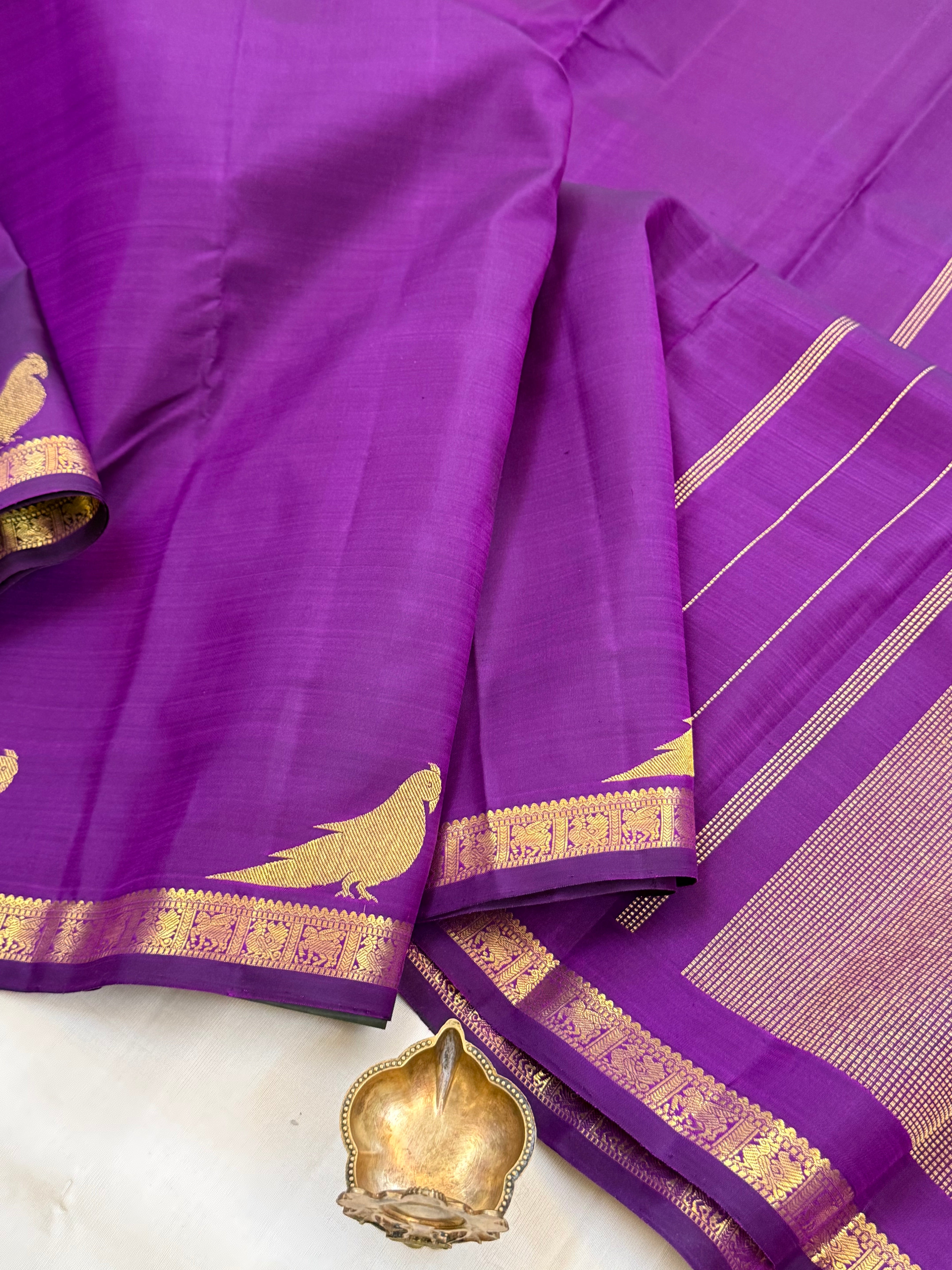 Purple Kili border 2g Kanjipuram silk CLSA11021