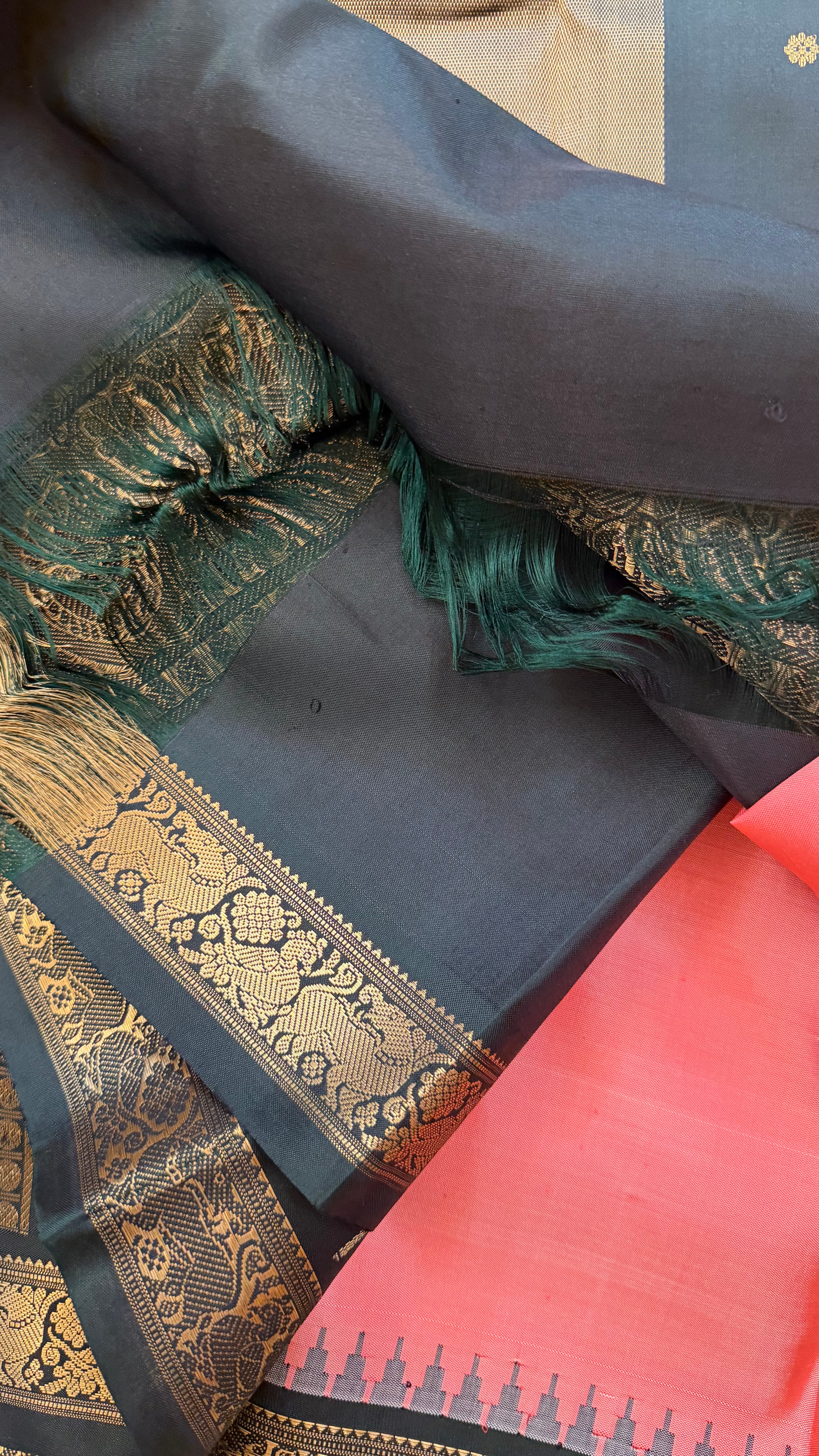 Pink  Korvai purple border.  / special edition