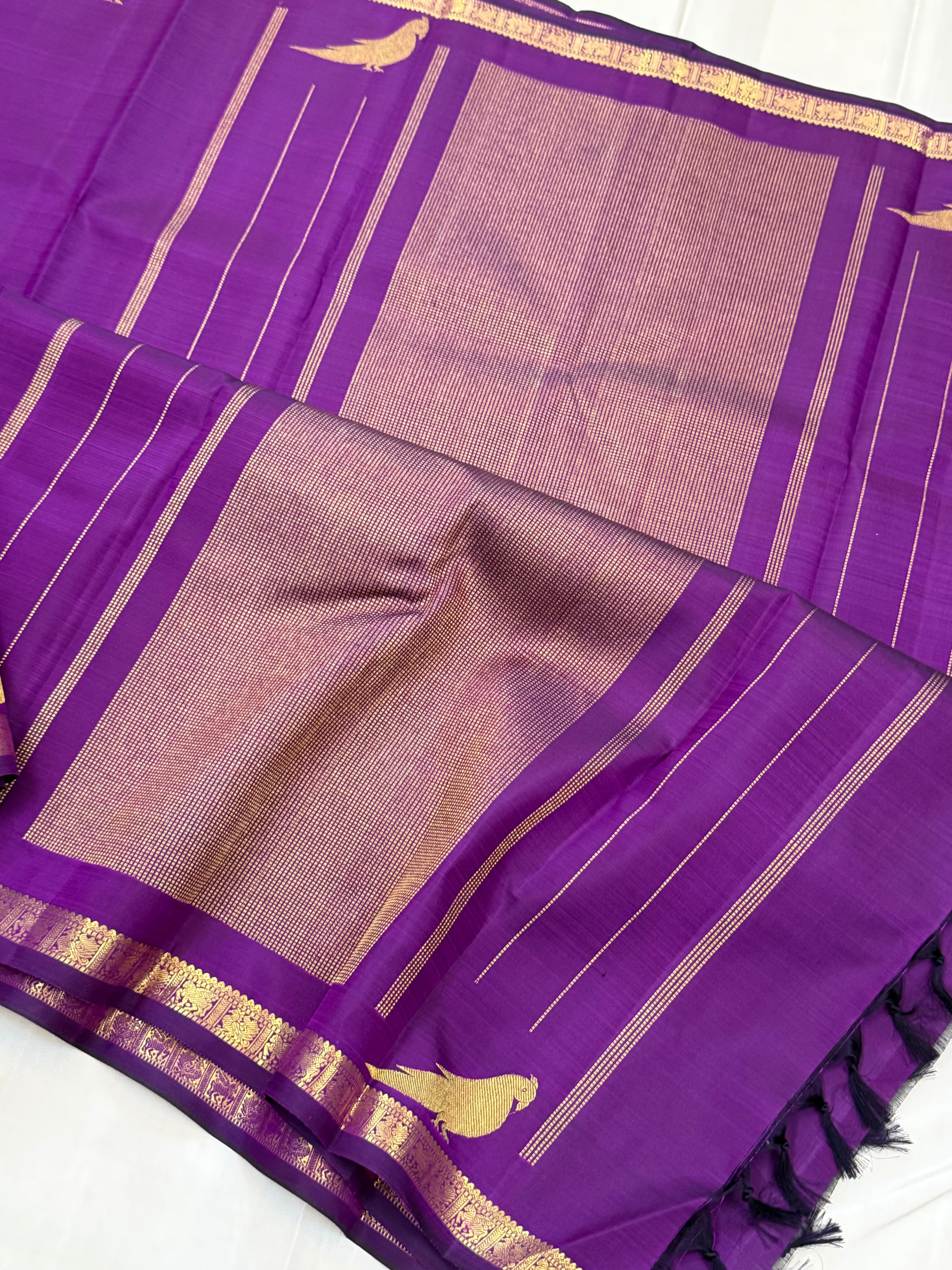 Purple Kili border 2g Kanjipuram silk CLSA11021