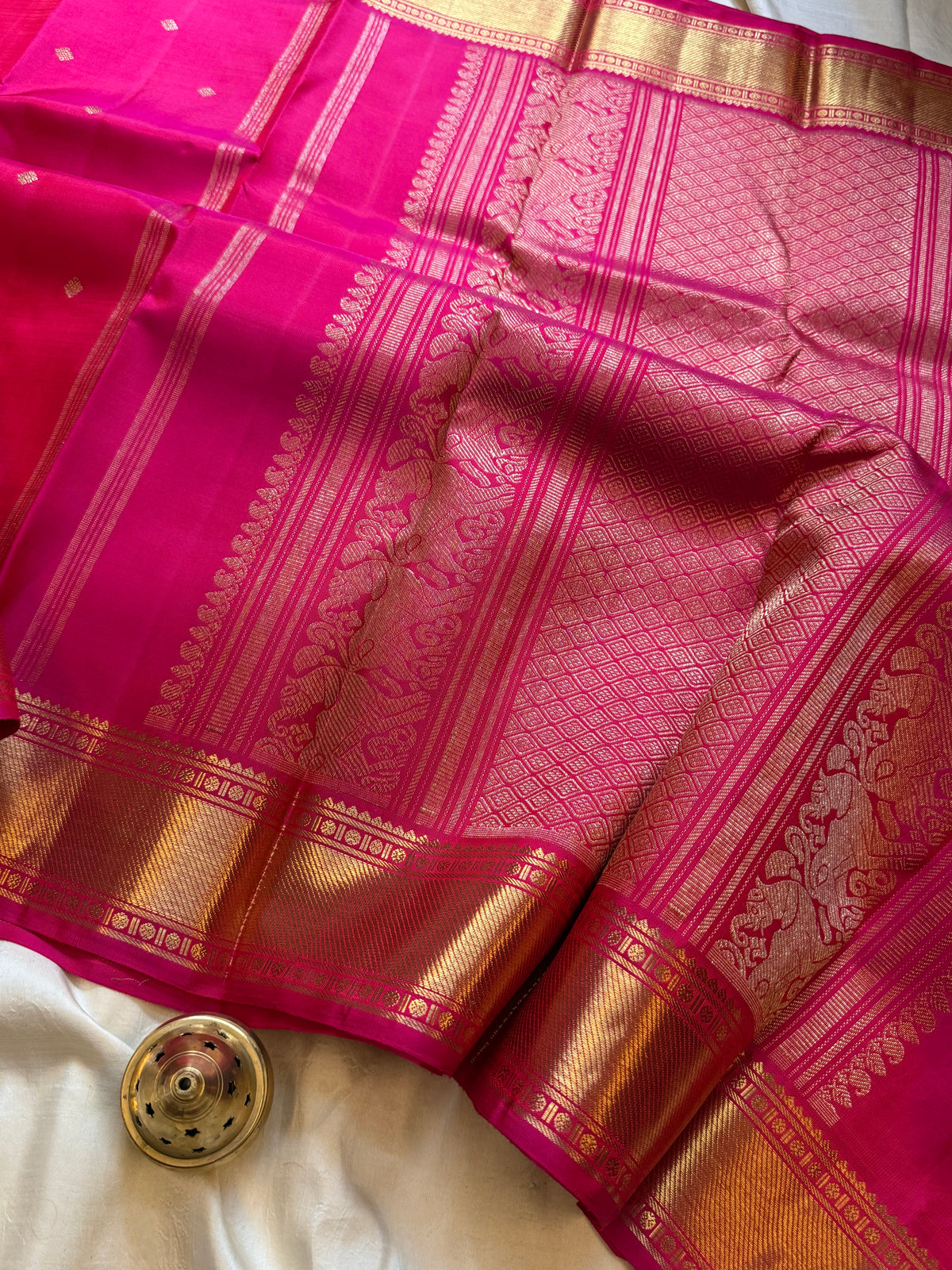 Rani pink Beñaras pet/ kanjipuram silk