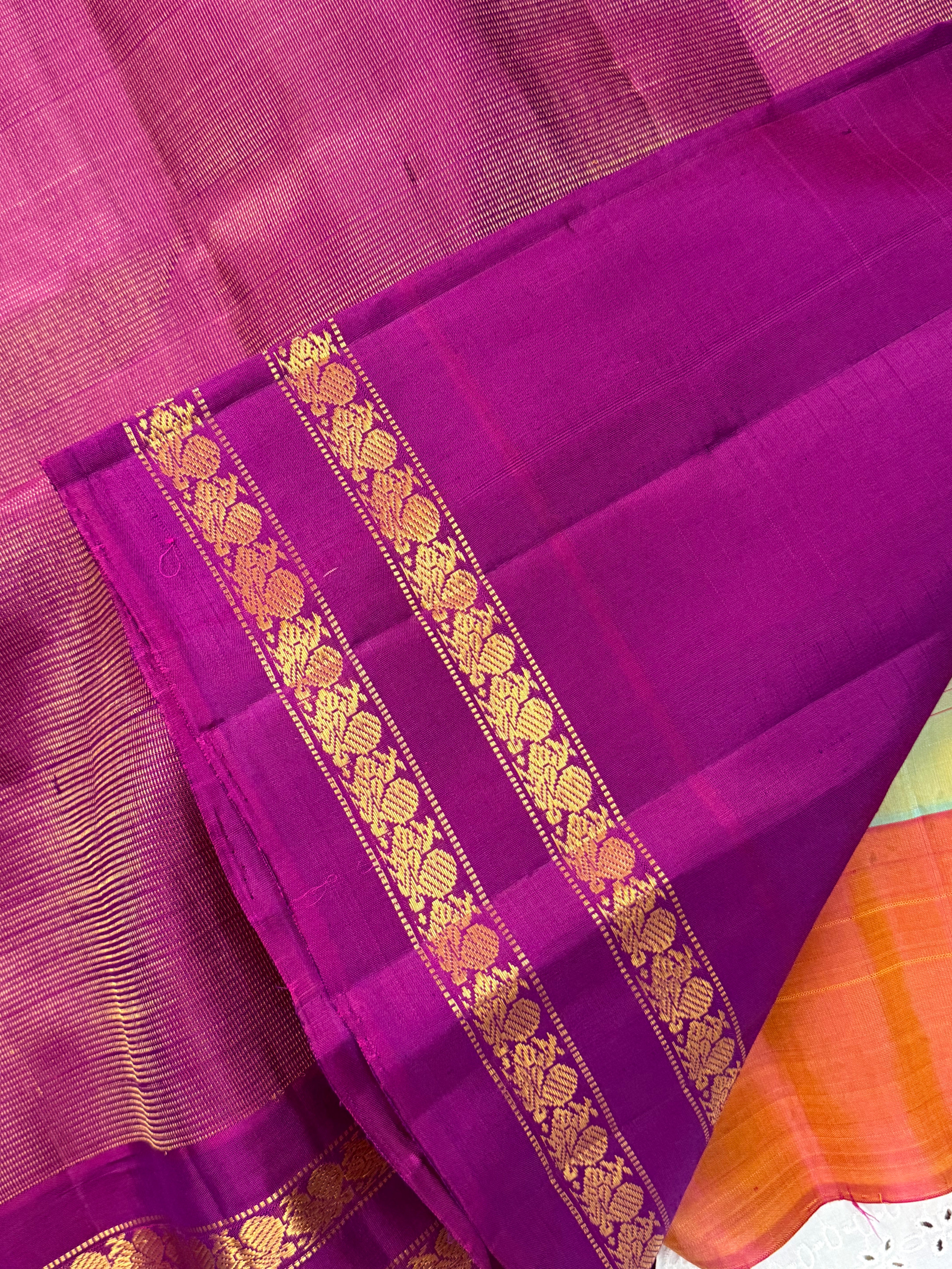Green shot purple kattam / Gadwal silk CL10310