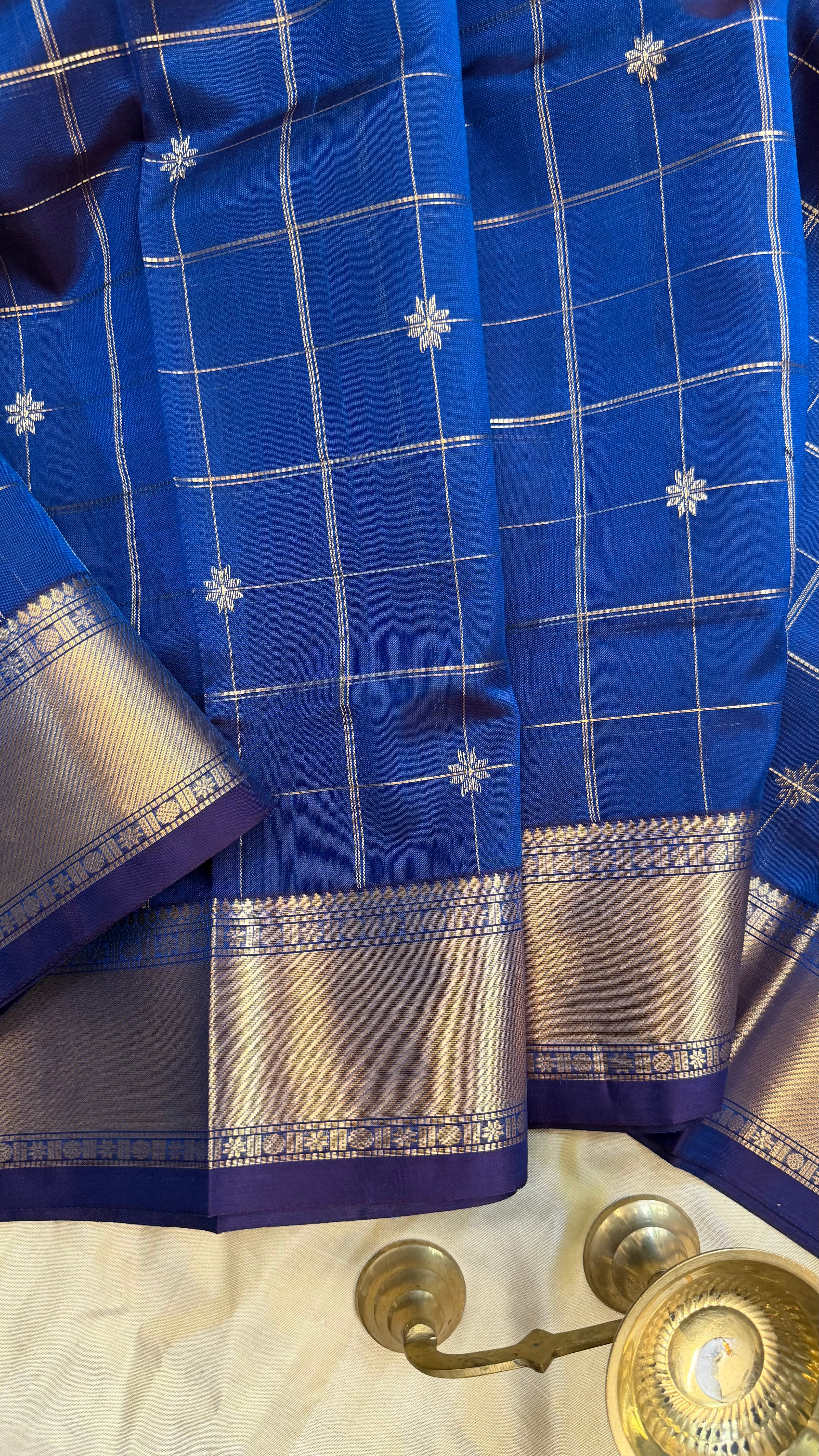 Blue kattam / Premium Silk Cotton