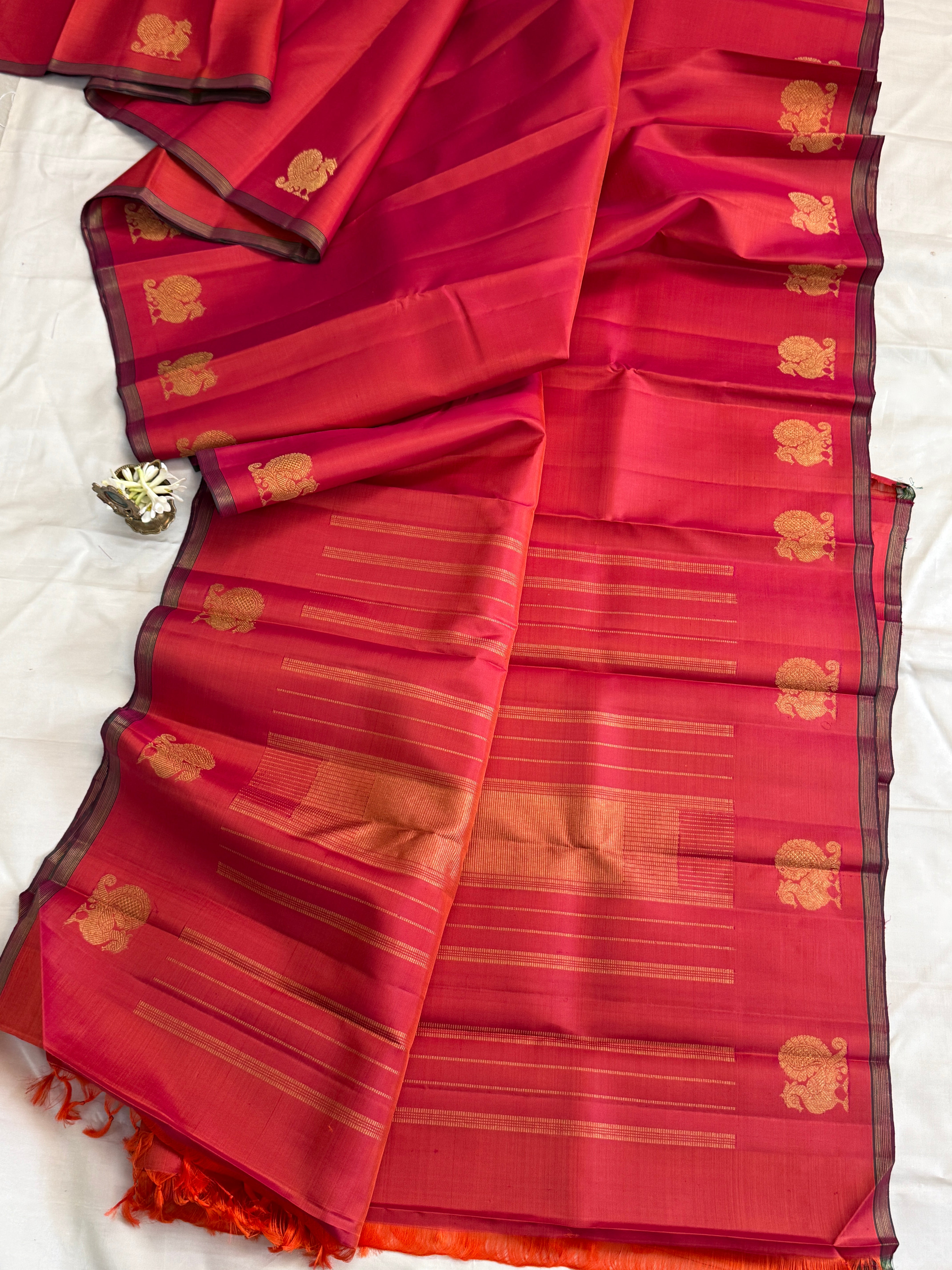 Kanagambaram border Annam Butta Kanjipuram silk /CLSA11591