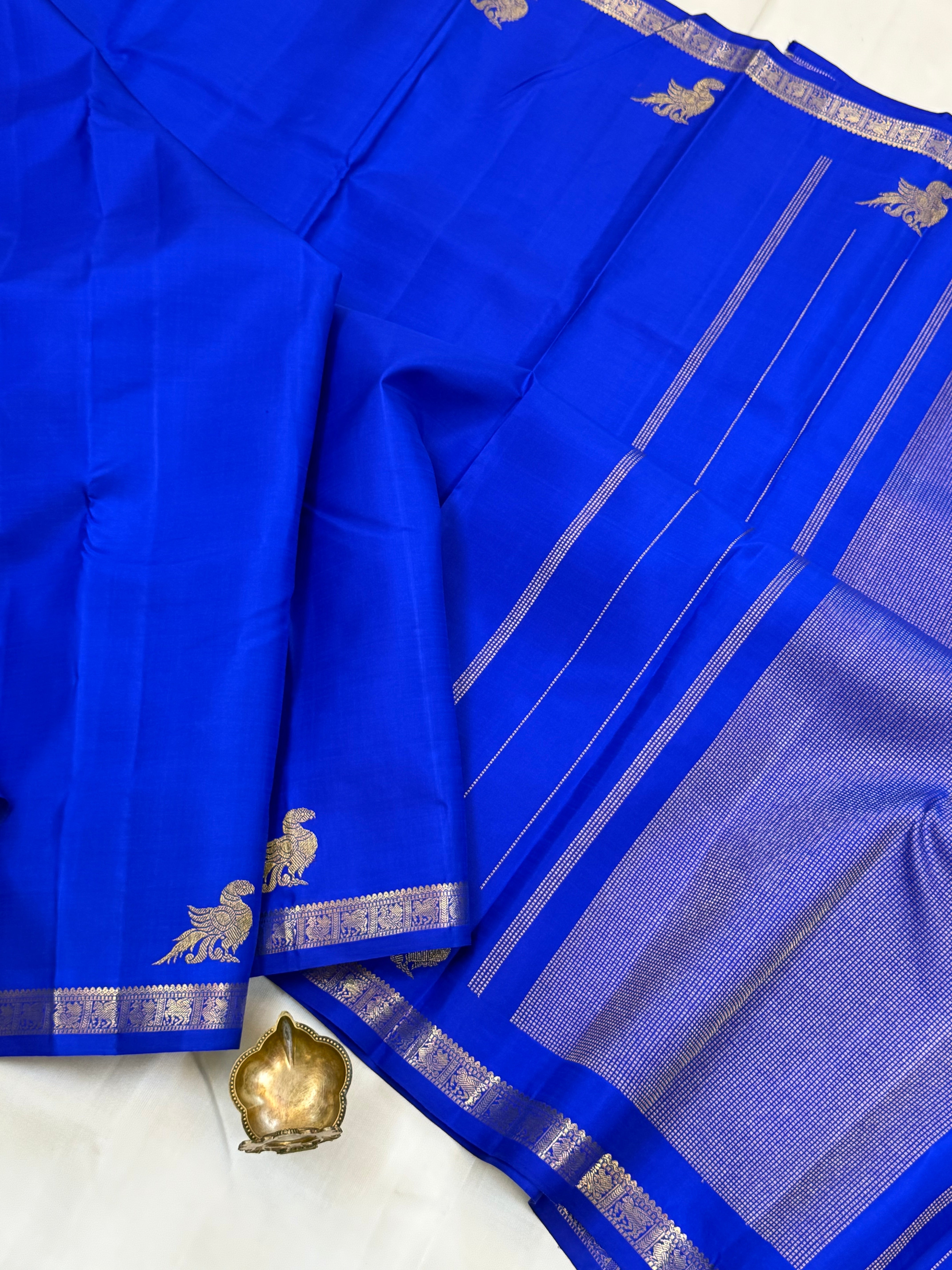 Ms blue Kili border 2g Kanjipuram silk CLSA11020