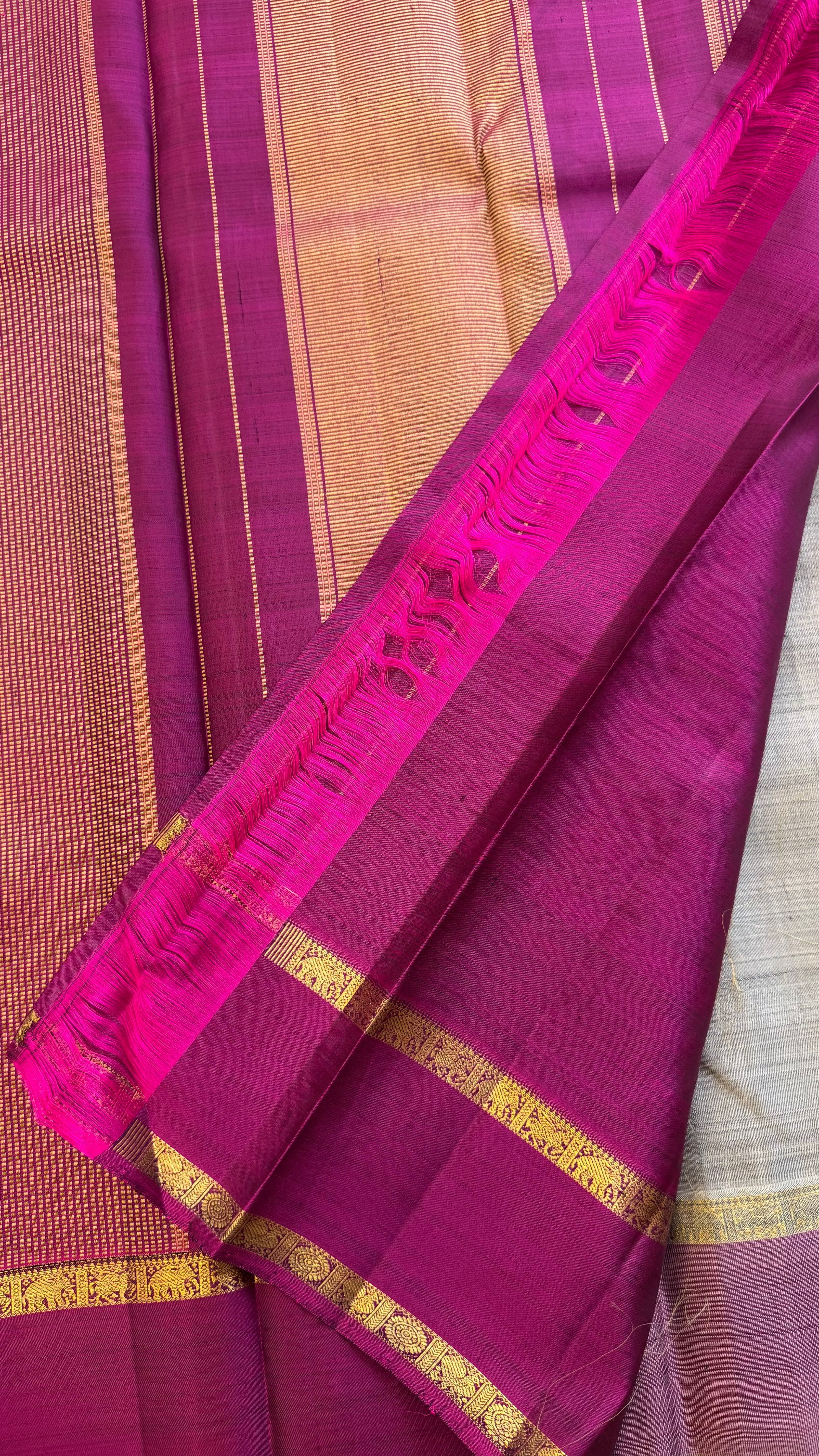 Corner Butta retta pet grey / Kanjipuram silk