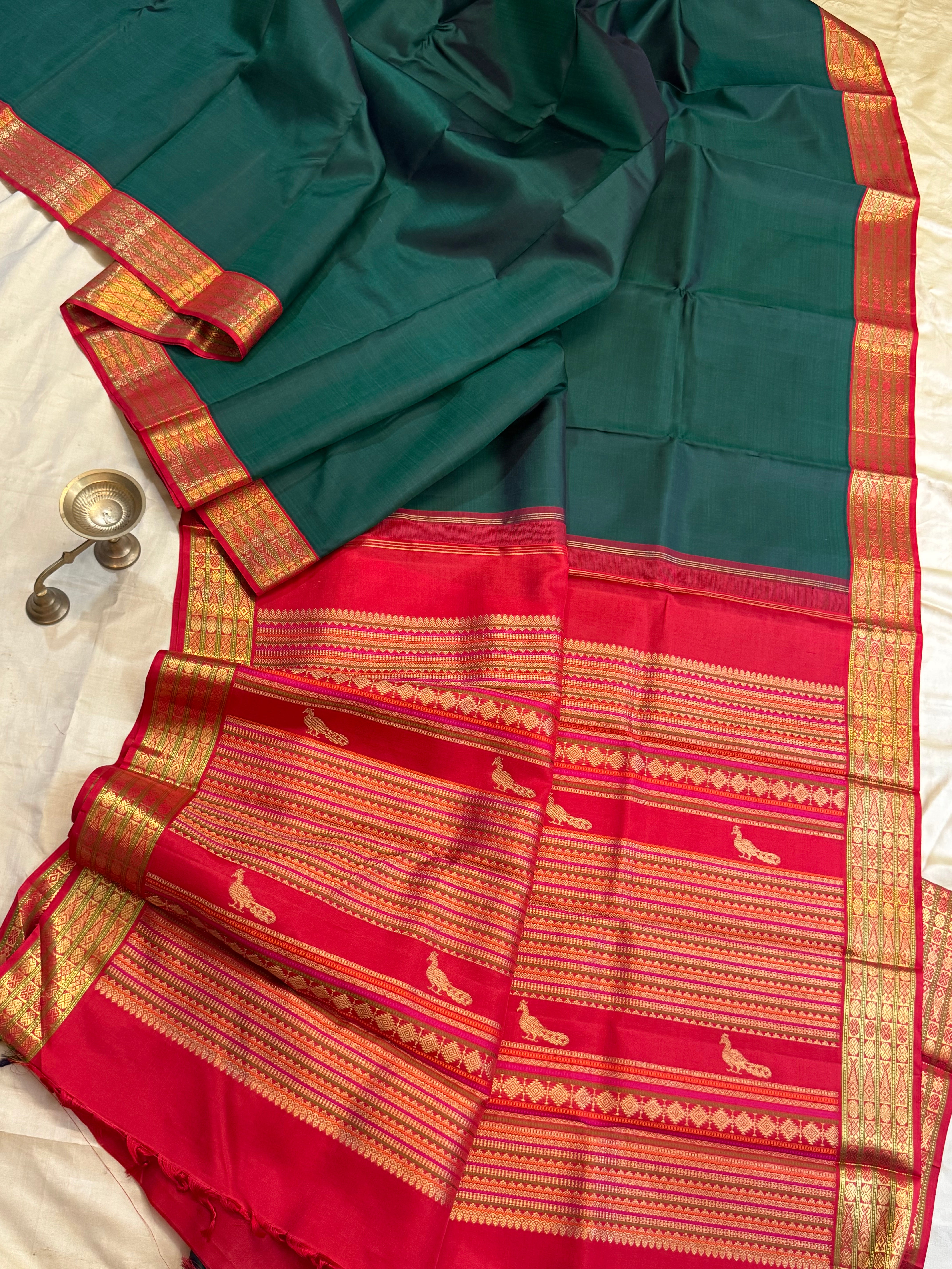 Bomkai inspired Korvai dual tone / Kanjipuram silk
