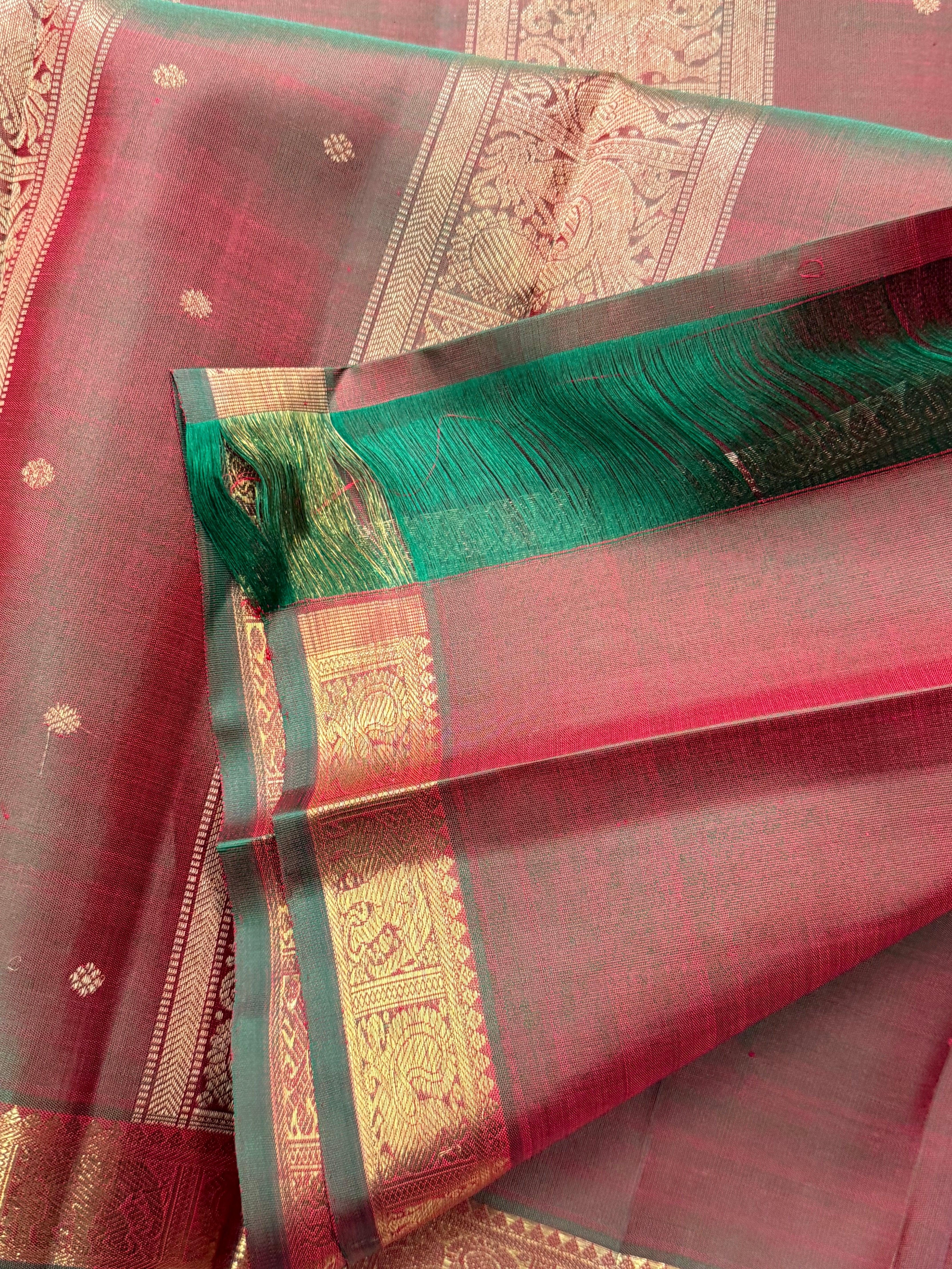 Manthulir small border pure Zari Kanjipuram silk CLSA9324