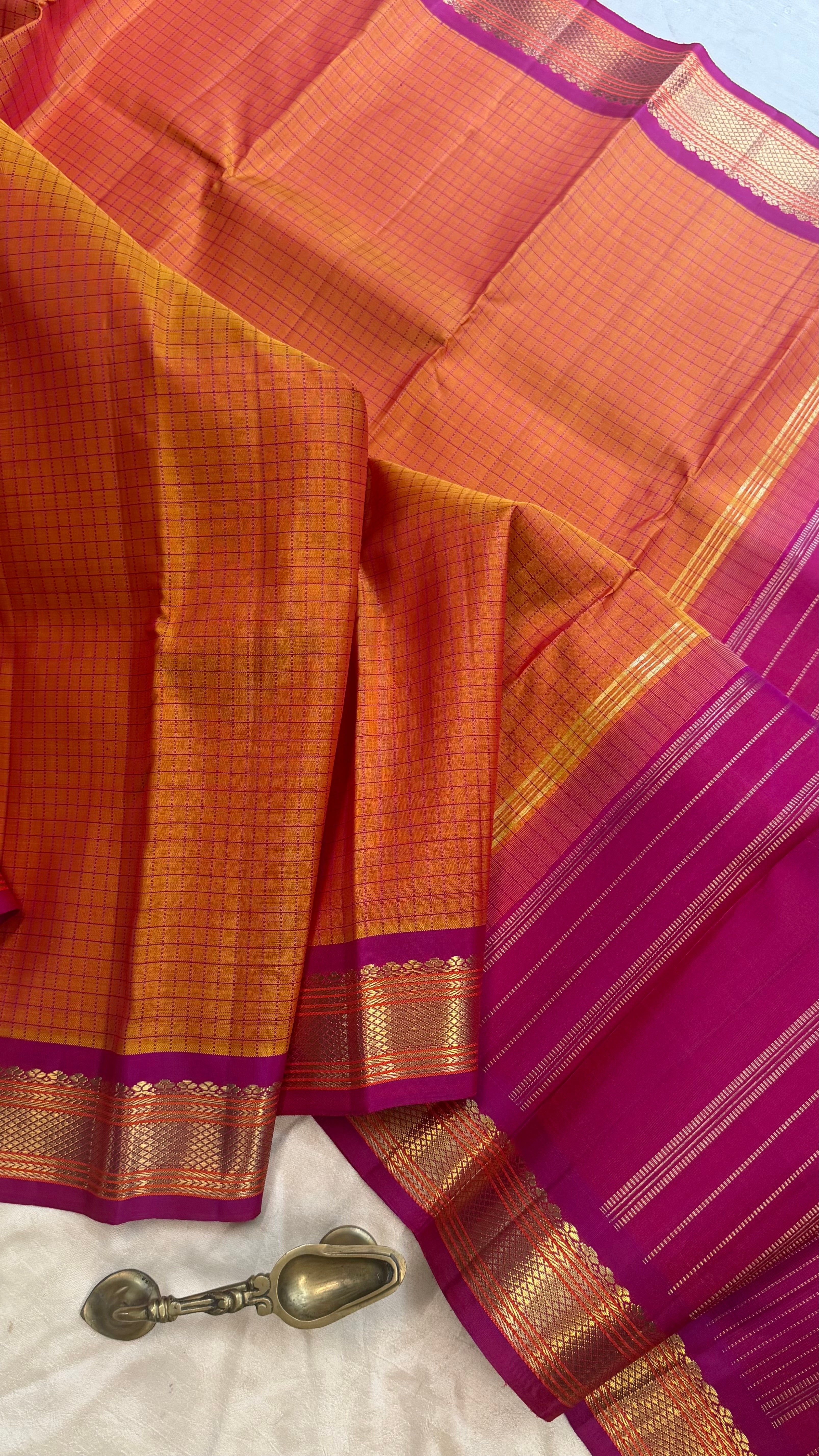 Simha color Kattam  / Kanjipuram silk