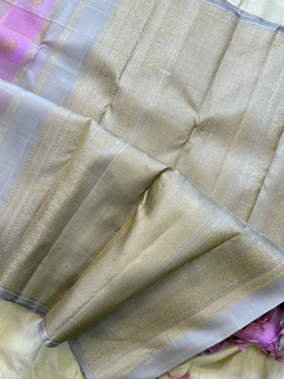 Pastel Paalum Pazhamum Kattam/ Kanjipuram silk saree clsa 11630