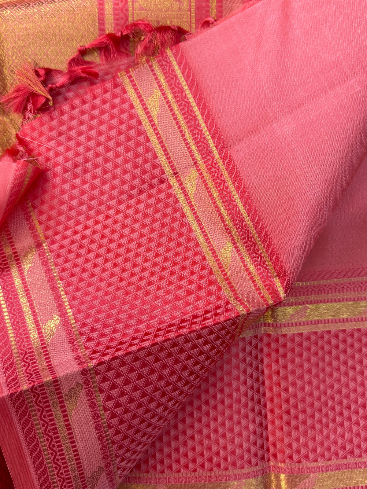 KILIYE :  pastel pink kili work /Kanjipuram silk clsa 5676