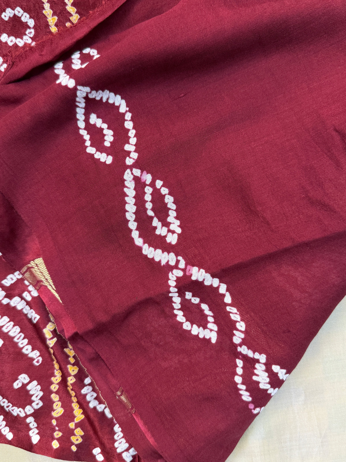 Brown bandhini and gajji silk saree clsa 11944