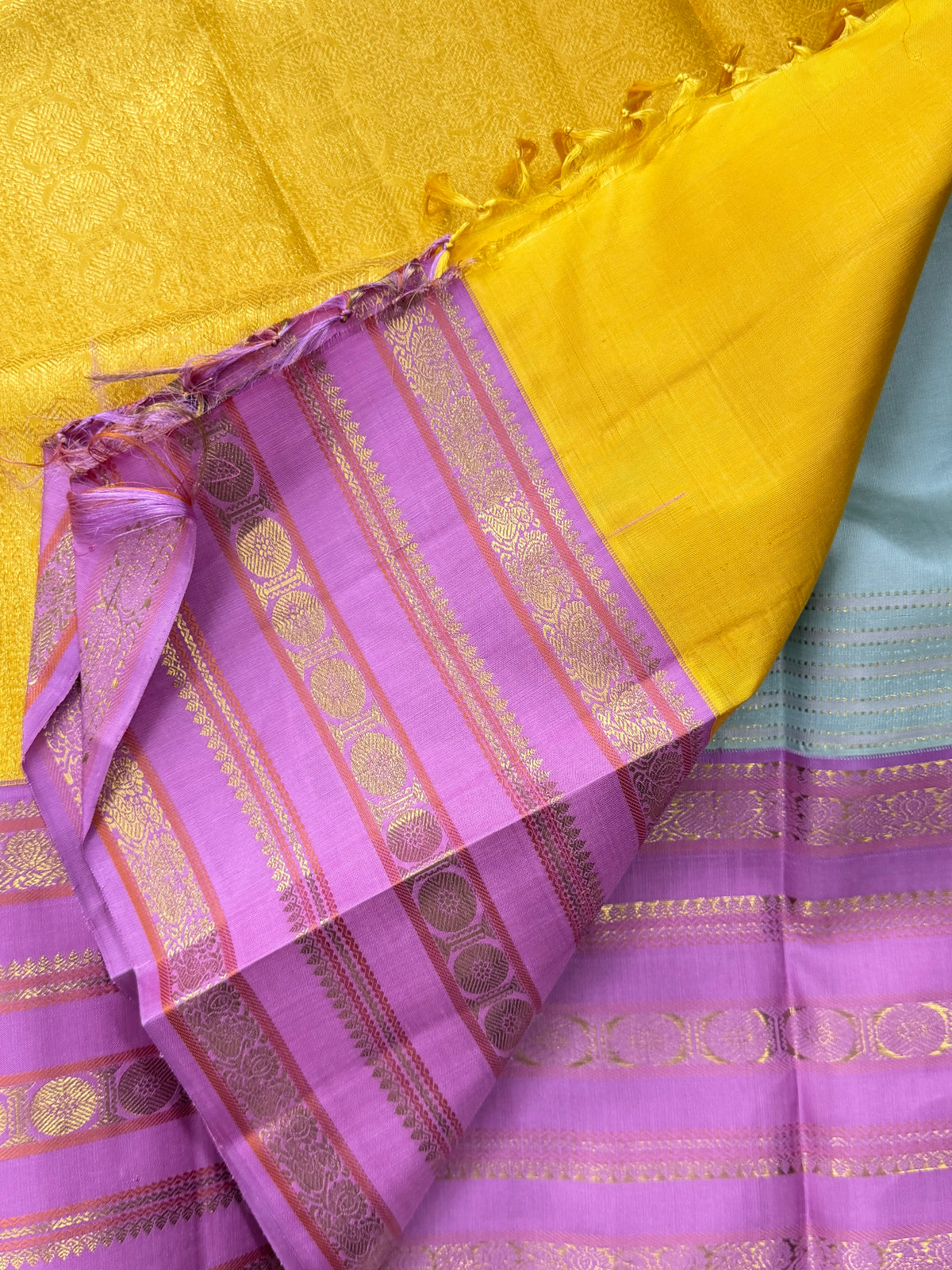 Powder blue Korvai Ganga Jamuna / Arani silk