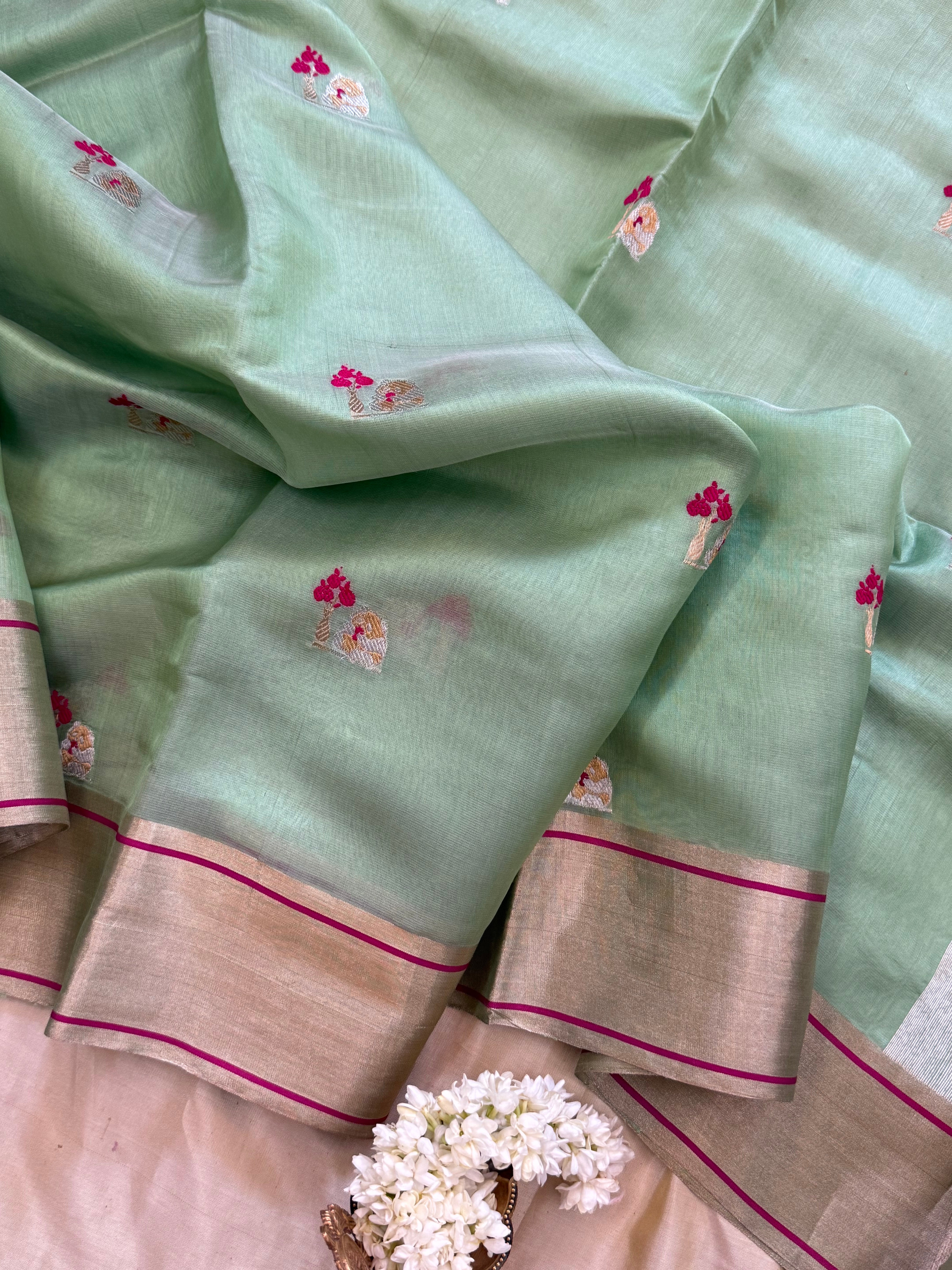 Pastel green / Chanderi silk  CLSA10879
