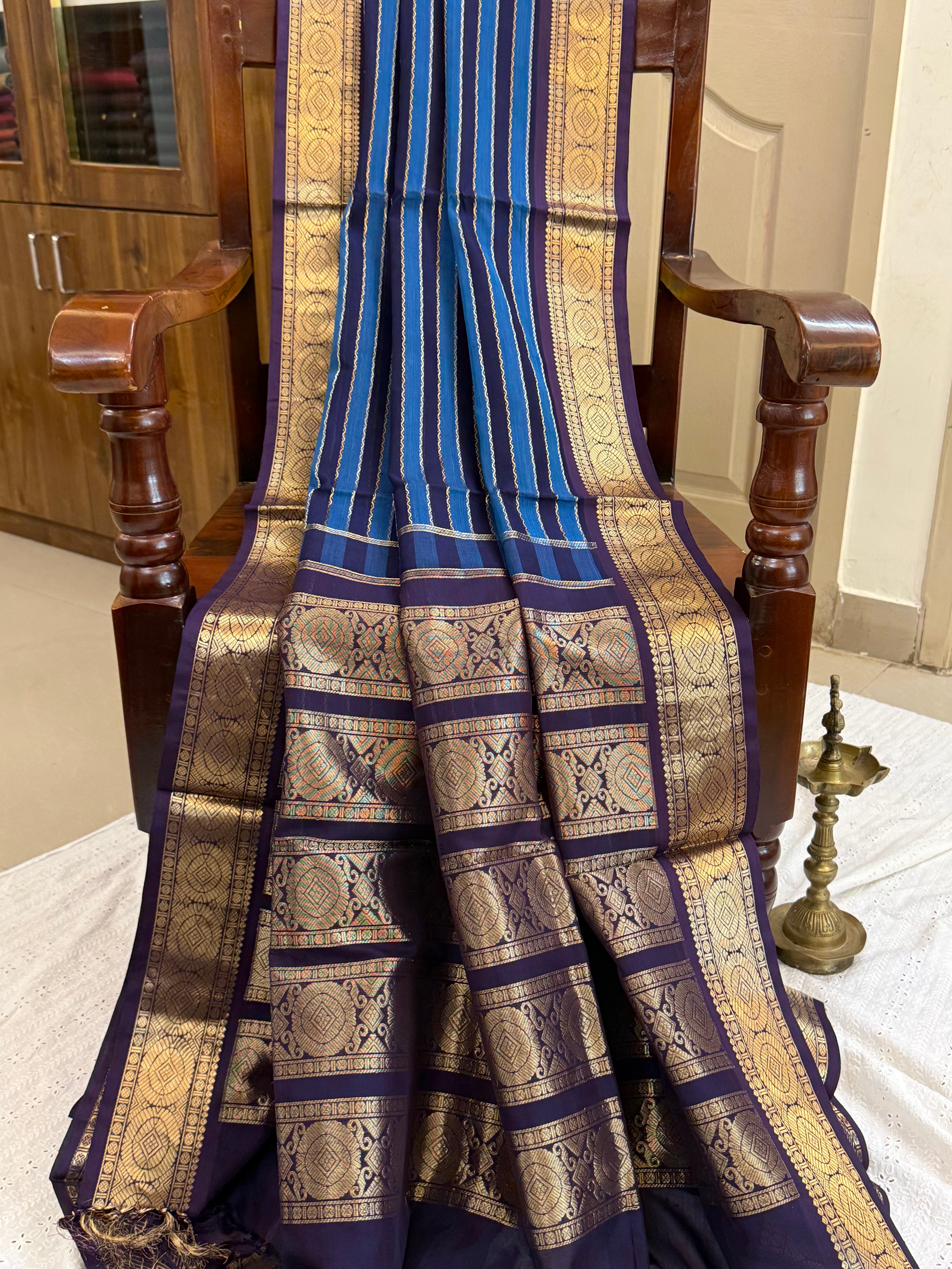 Vedhari ms blue and deep blue / Premium Silk Cotton CL6676