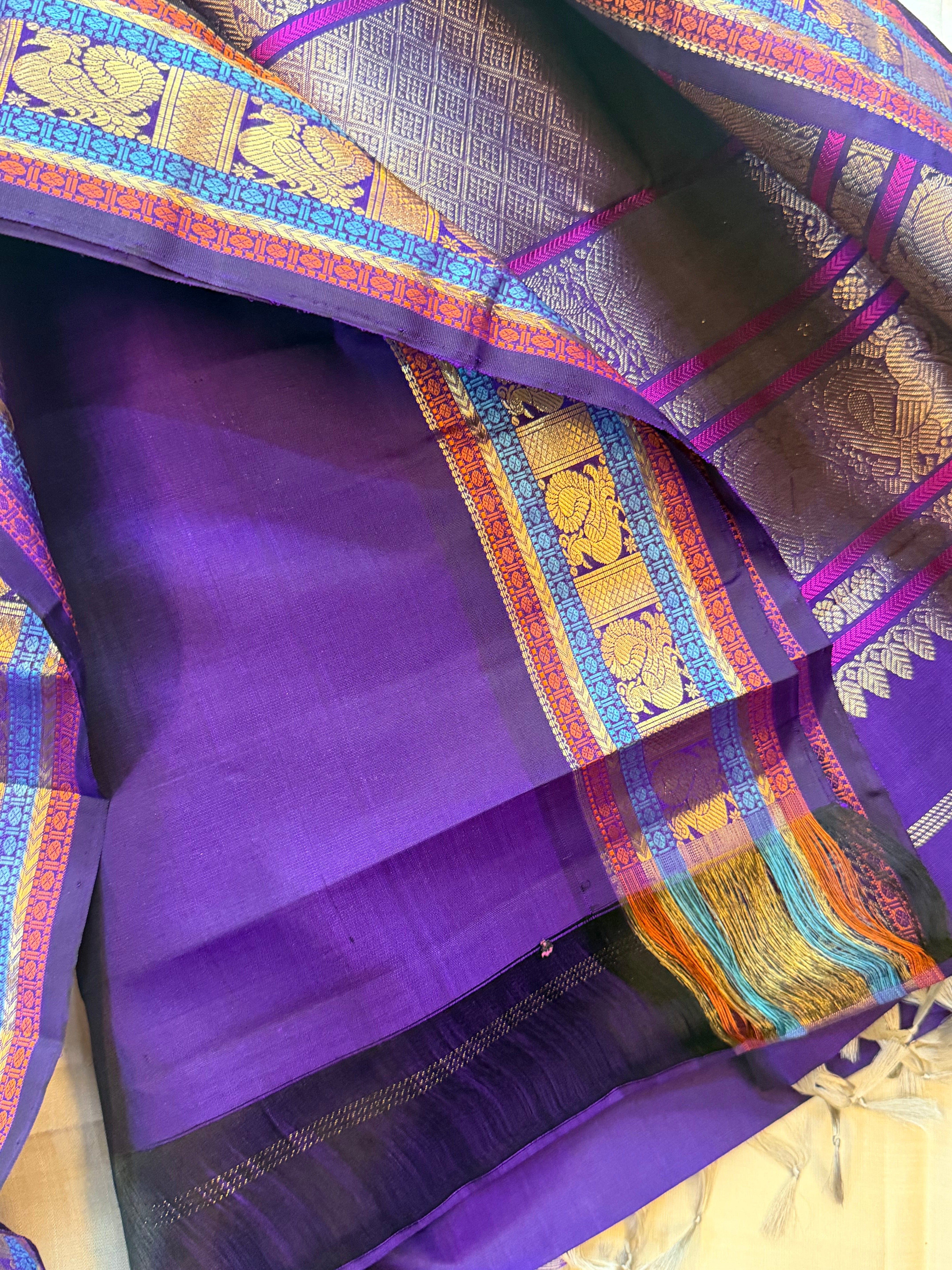 Beige Kai Korvai : Kanjipuram silk