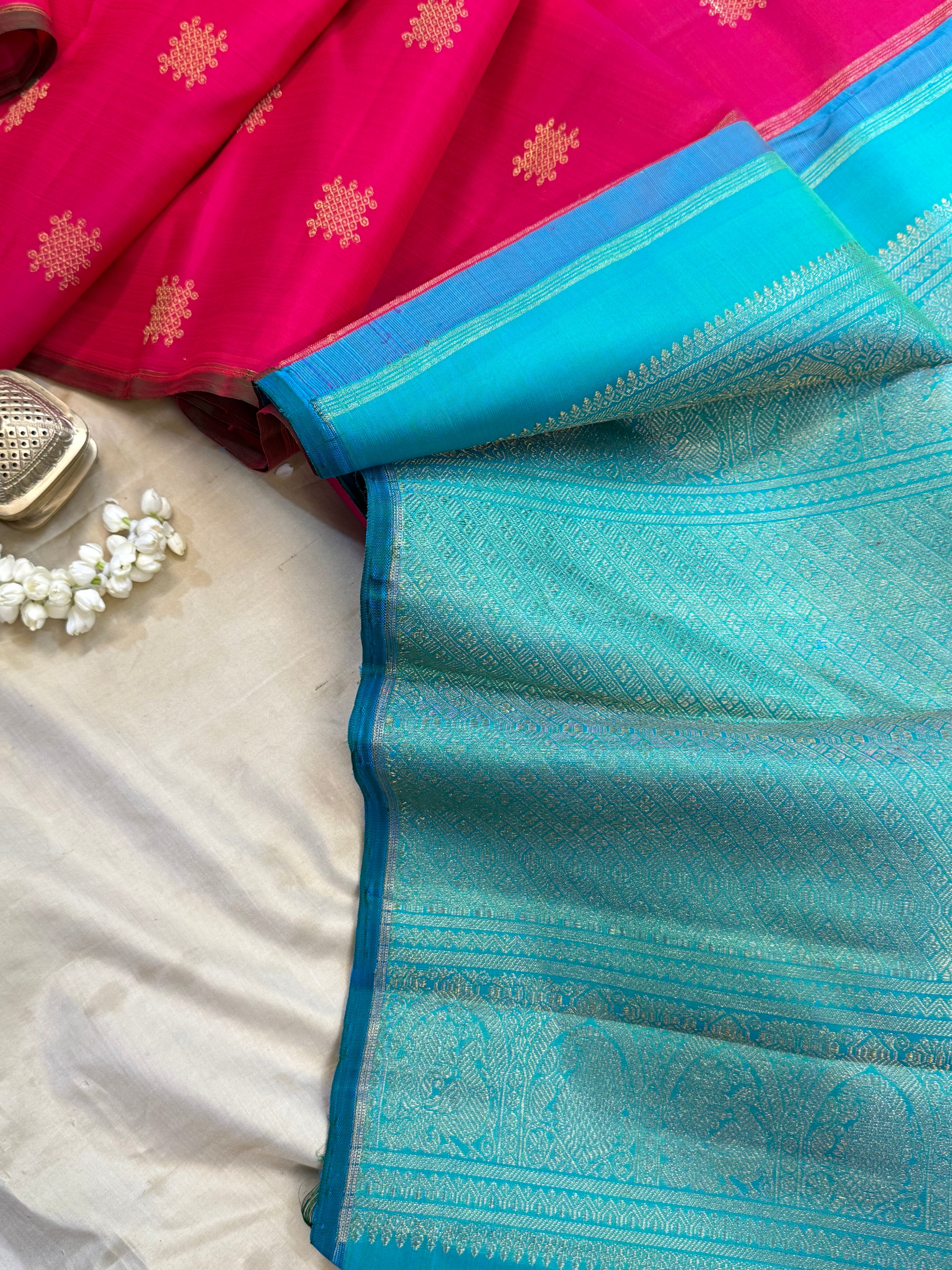 Pink kolam butta / kanjipuram silk CL9966