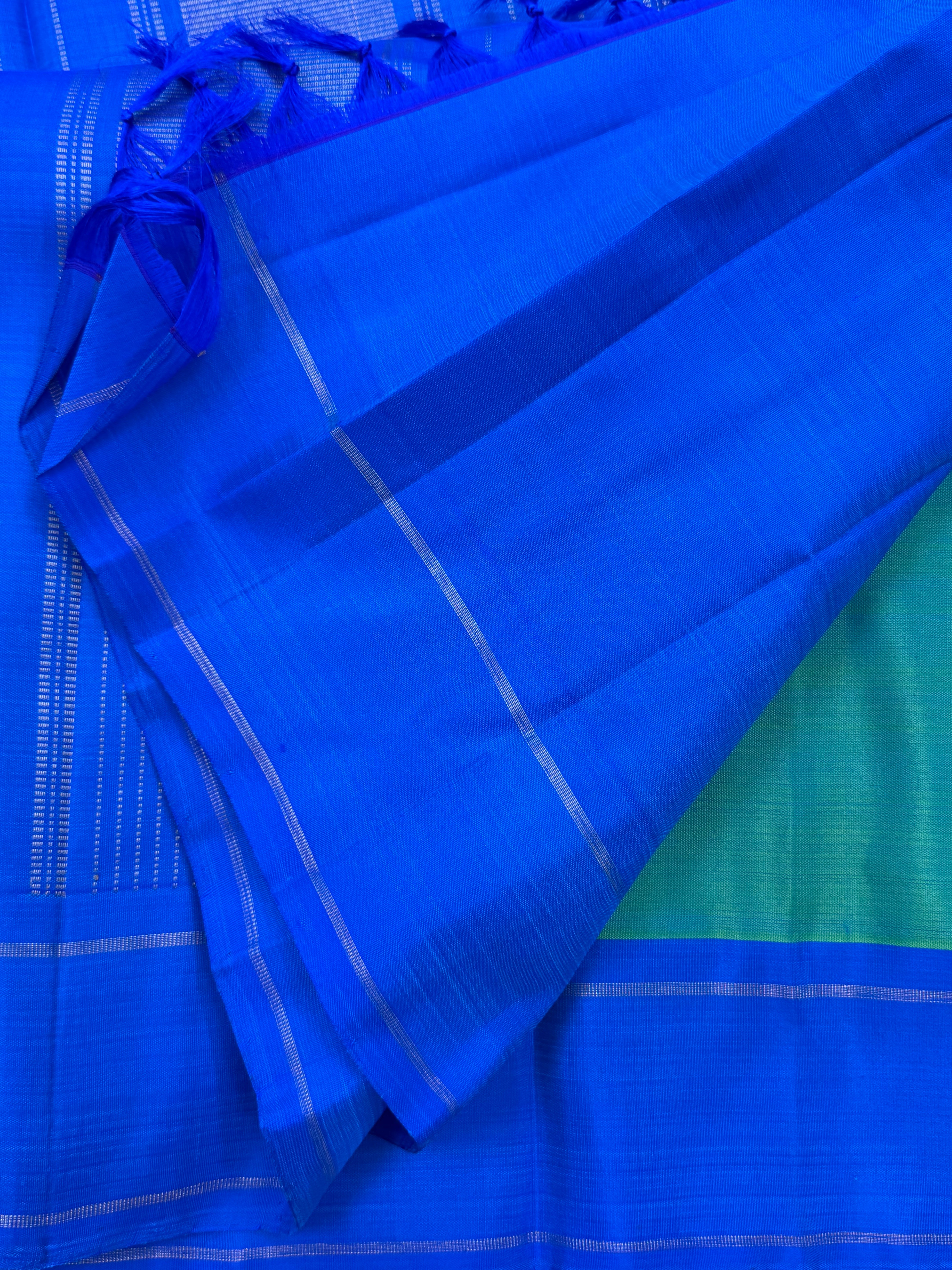 Rain drops semi contrast / kanjipuram silk saree CLSA 10746