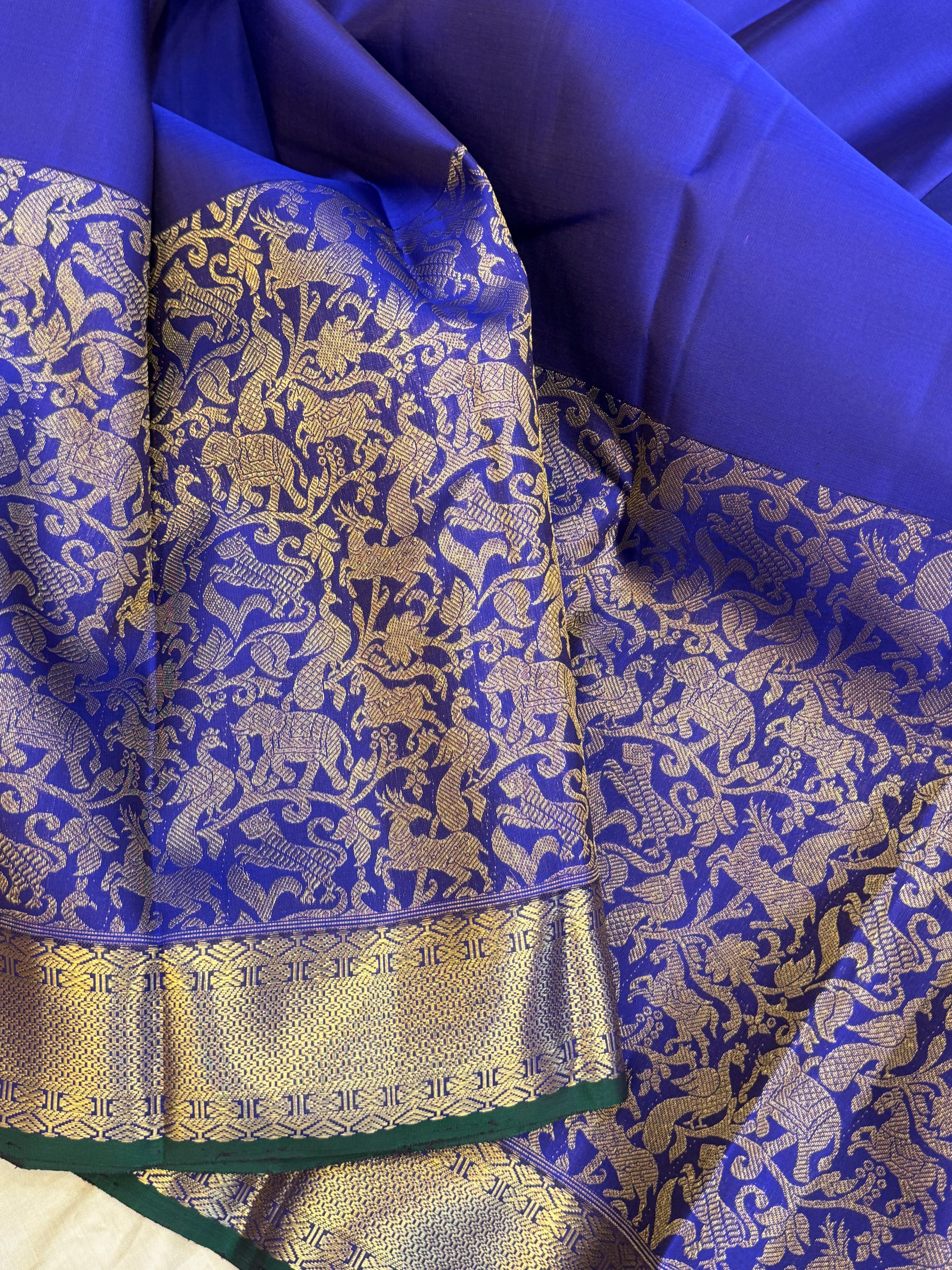 Concept saree - Blue long vanasingaram border / kanjipuram silk