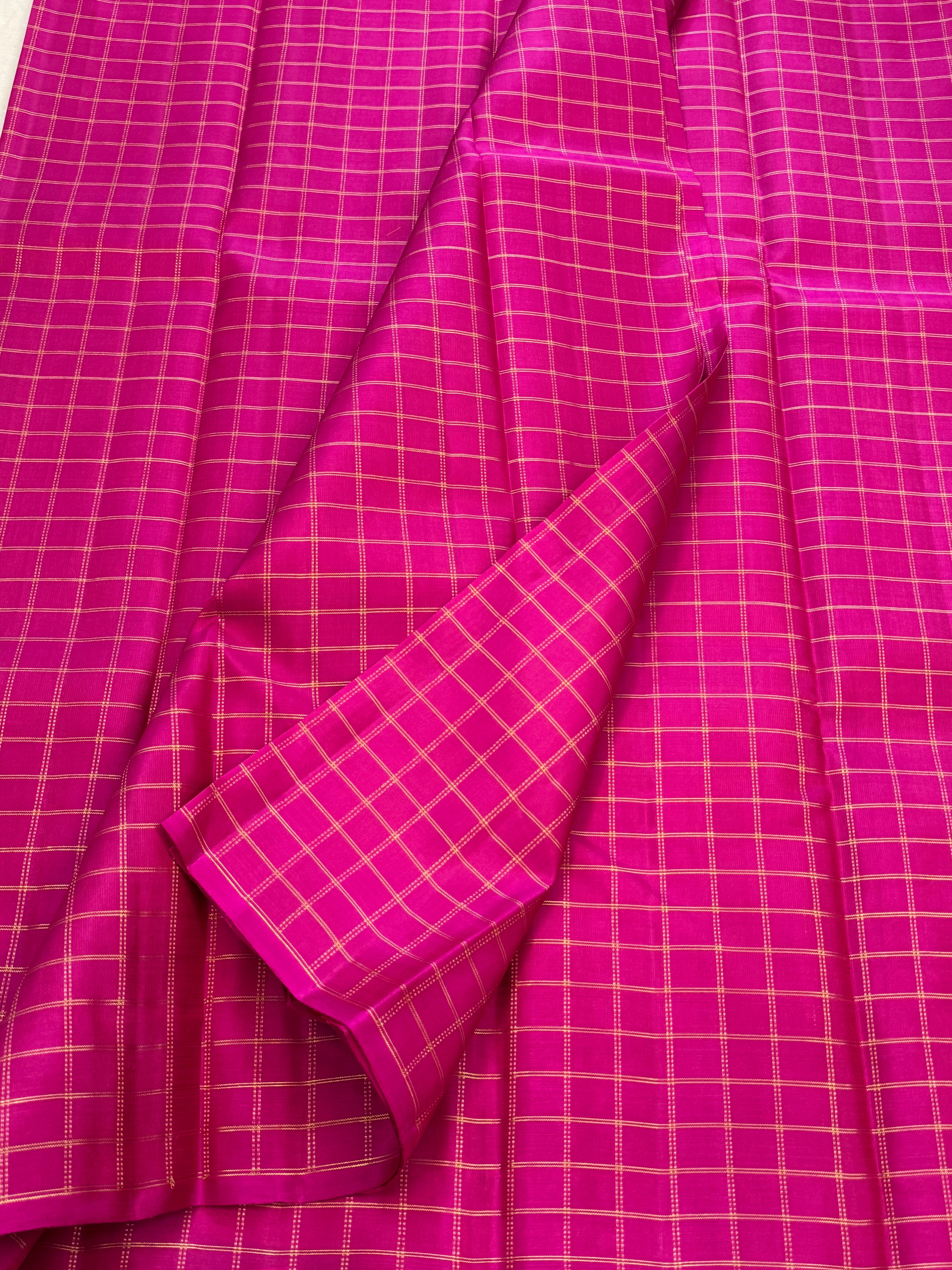 Pink zari checks / Kanjipuram blouse fabric ( per metre)