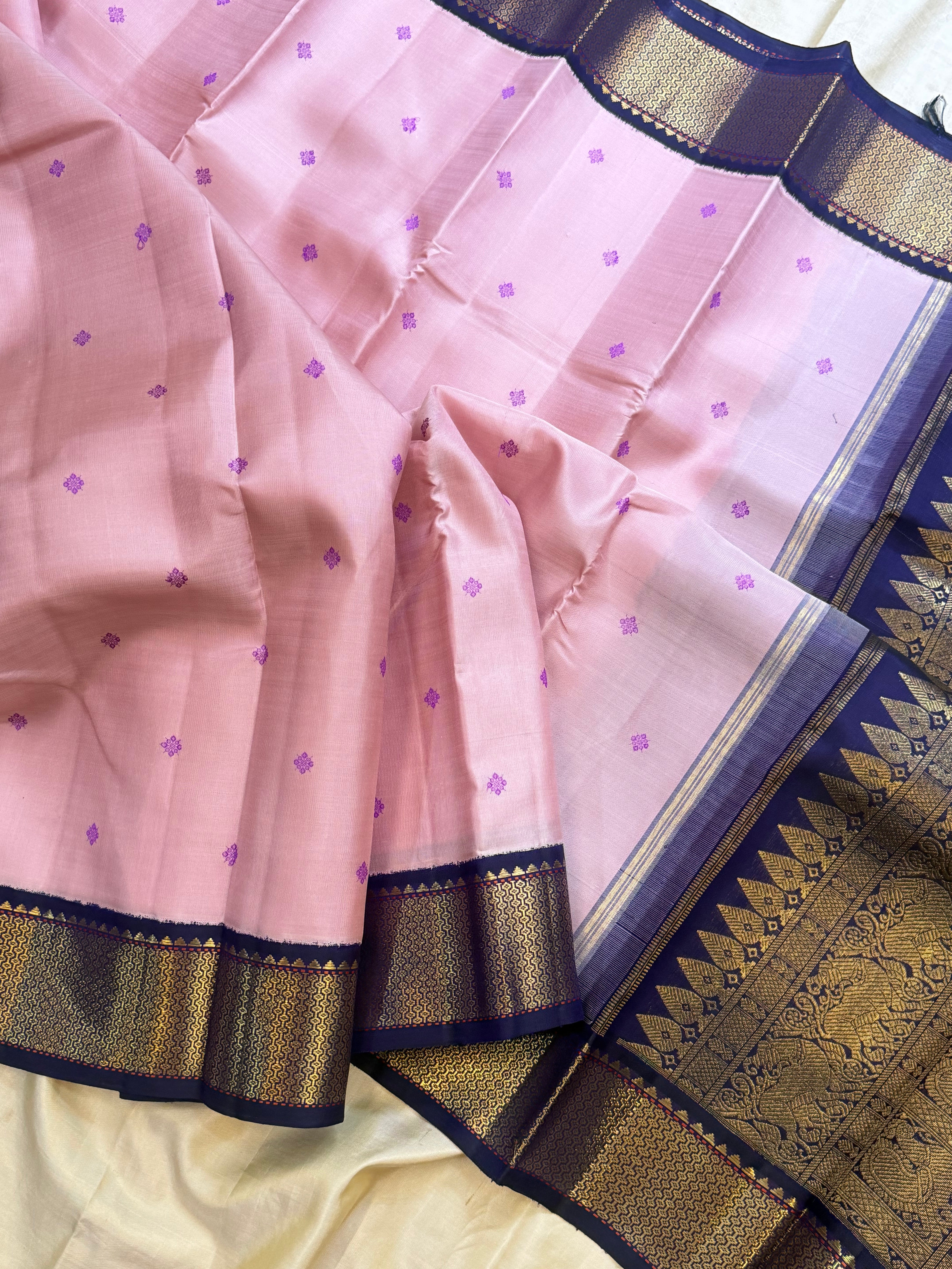 Maha : pastel pink   collection of Korvai Kanjipuram