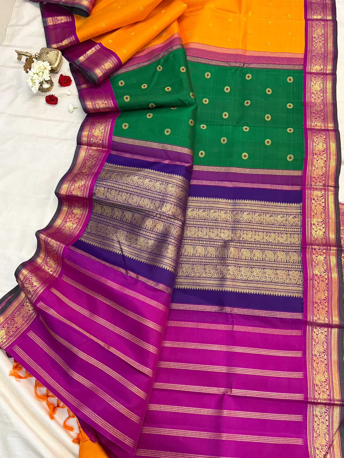 Triple Palla with Korvai / Kanjipuram Silk Saree CLSA11423