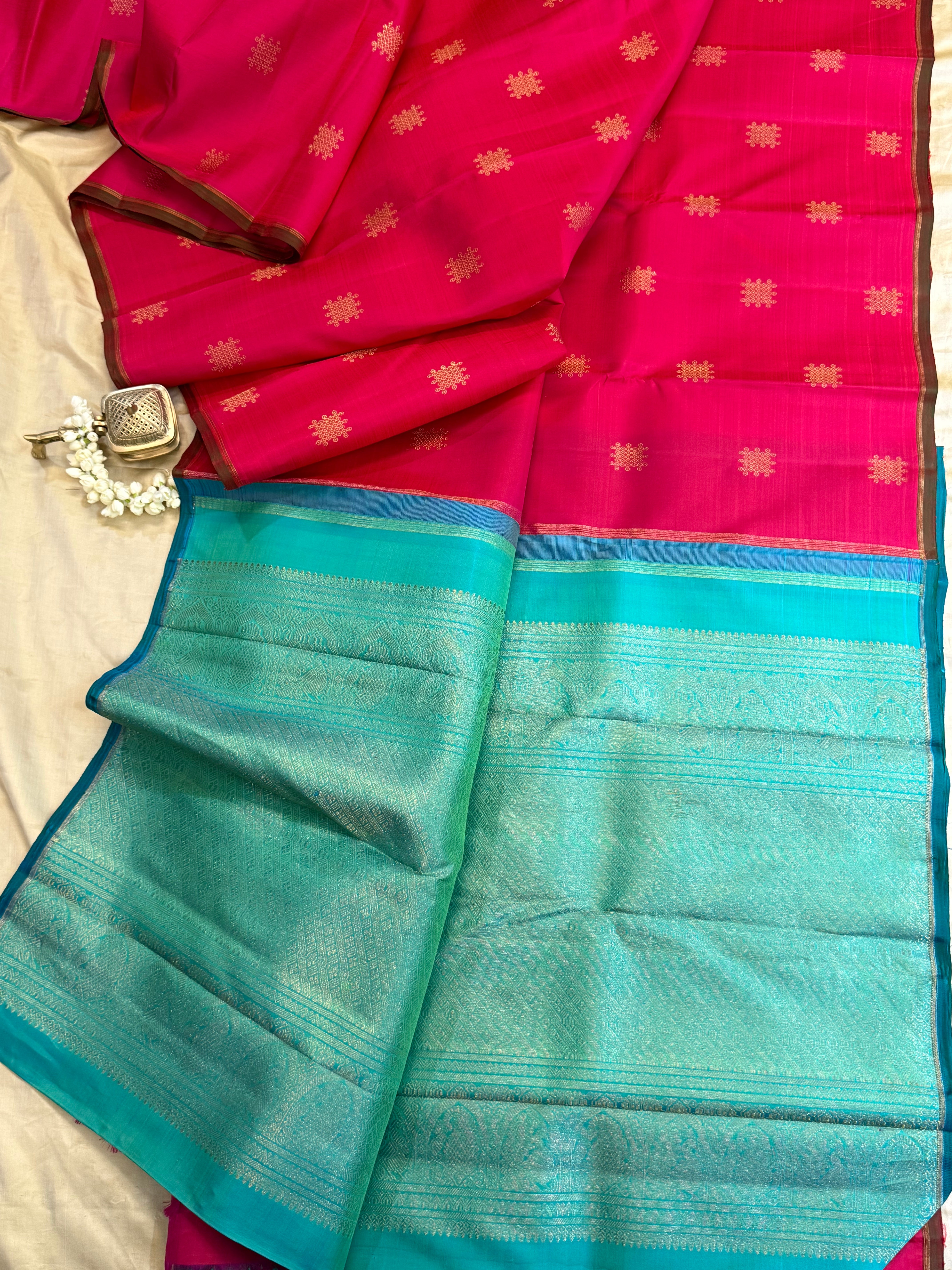 Pink kolam butta / kanjipuram silk CL9966