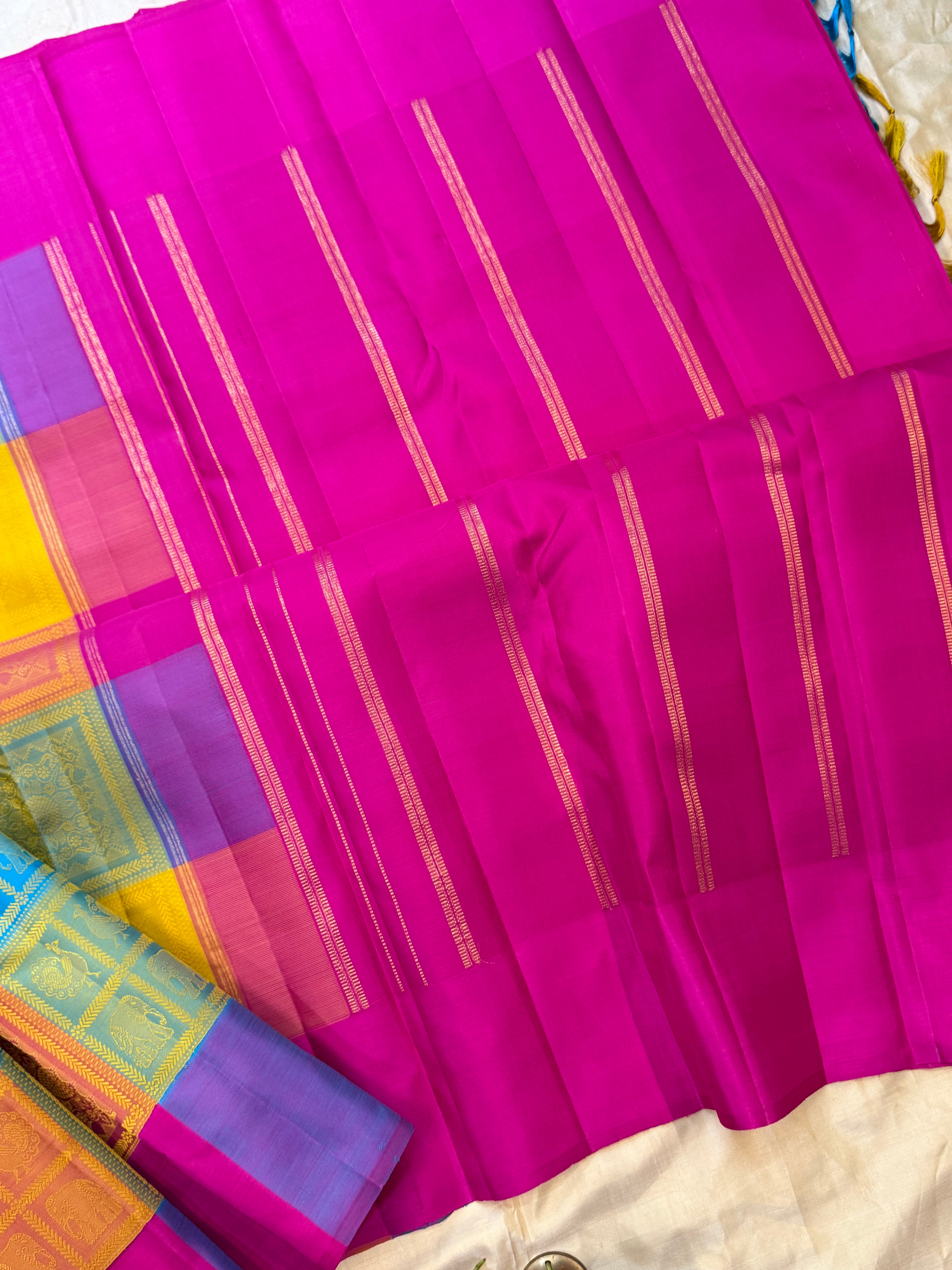 Paalum pazhamum boomkai pattern/ Kanjipuram silk