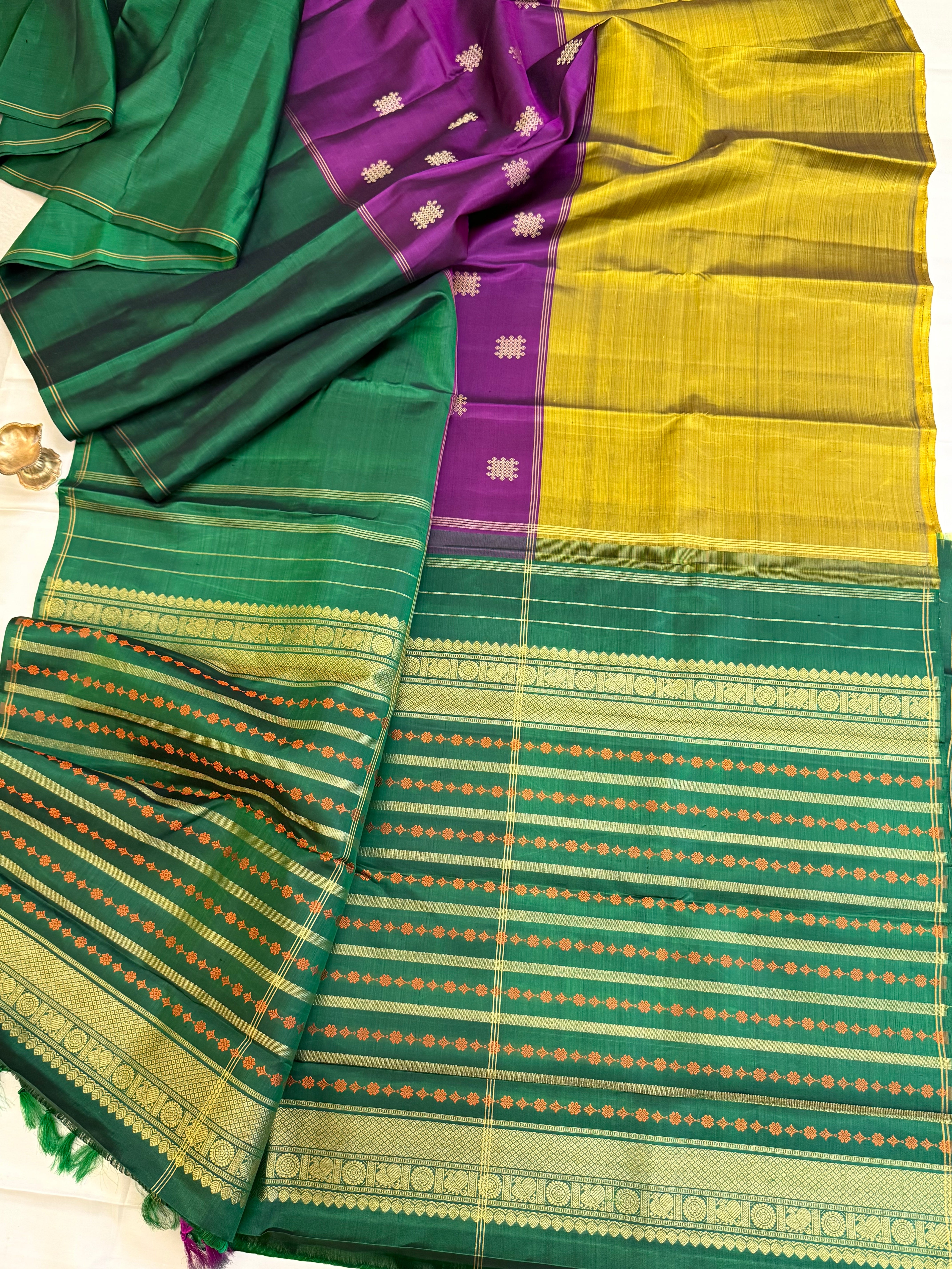 Mubbagam ganga jamuna border/ Kanjipuram silk CLSA 8232