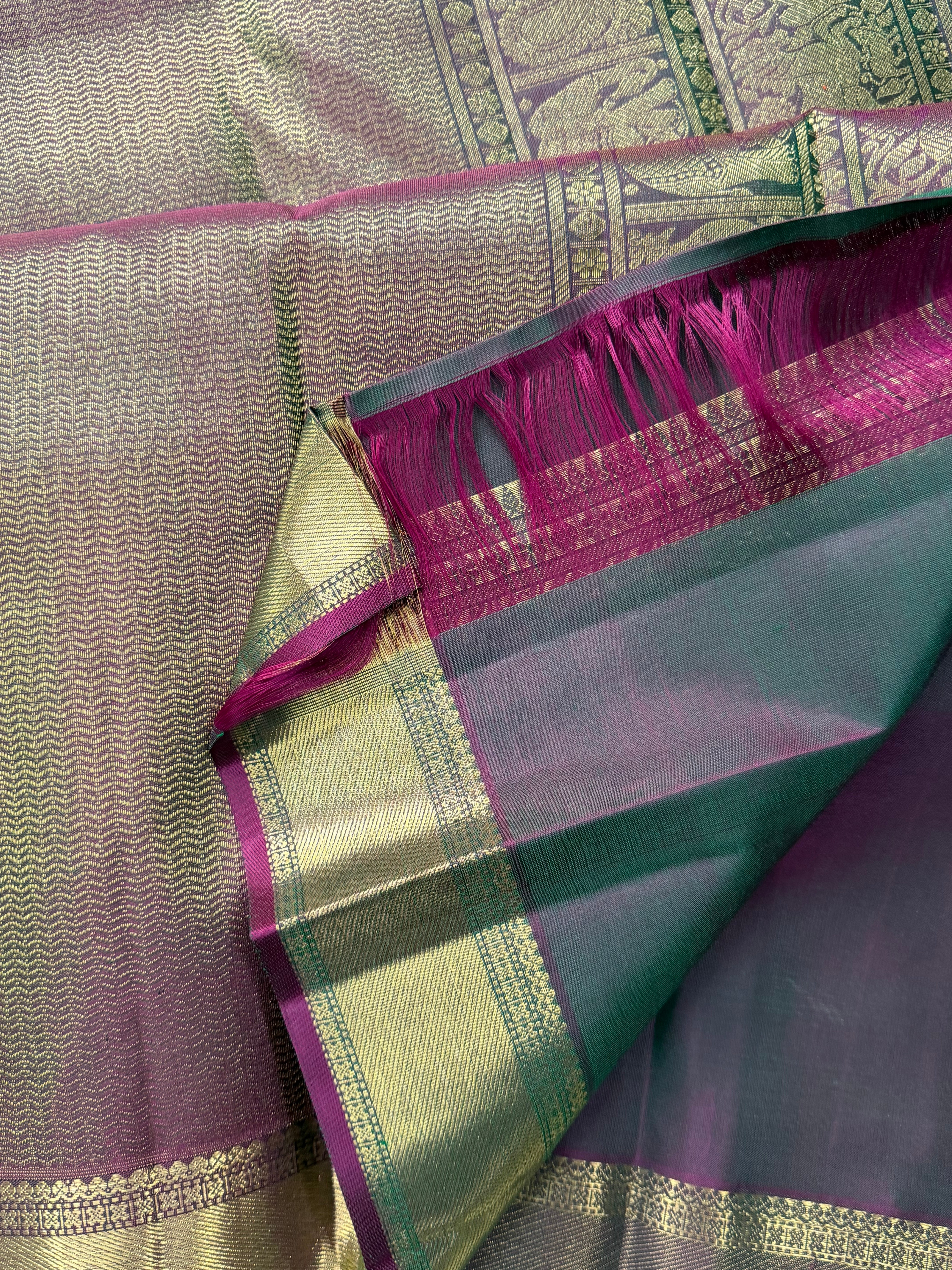 1 lakh Butta manthulir bridal pure Zari Kanjipuram silk