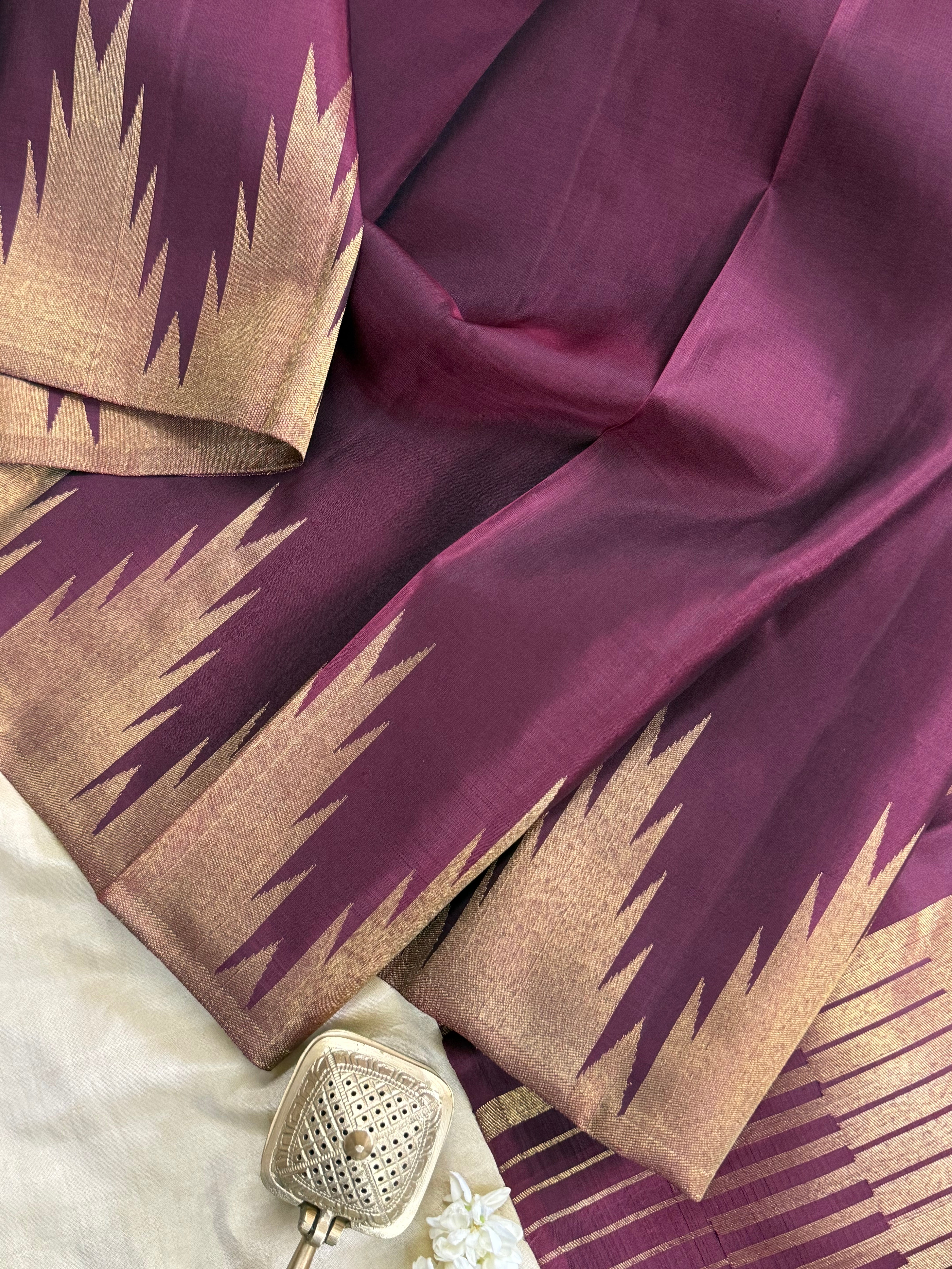 Paaku 8 kol temple border/ Kanjipuram silk CLSA1925