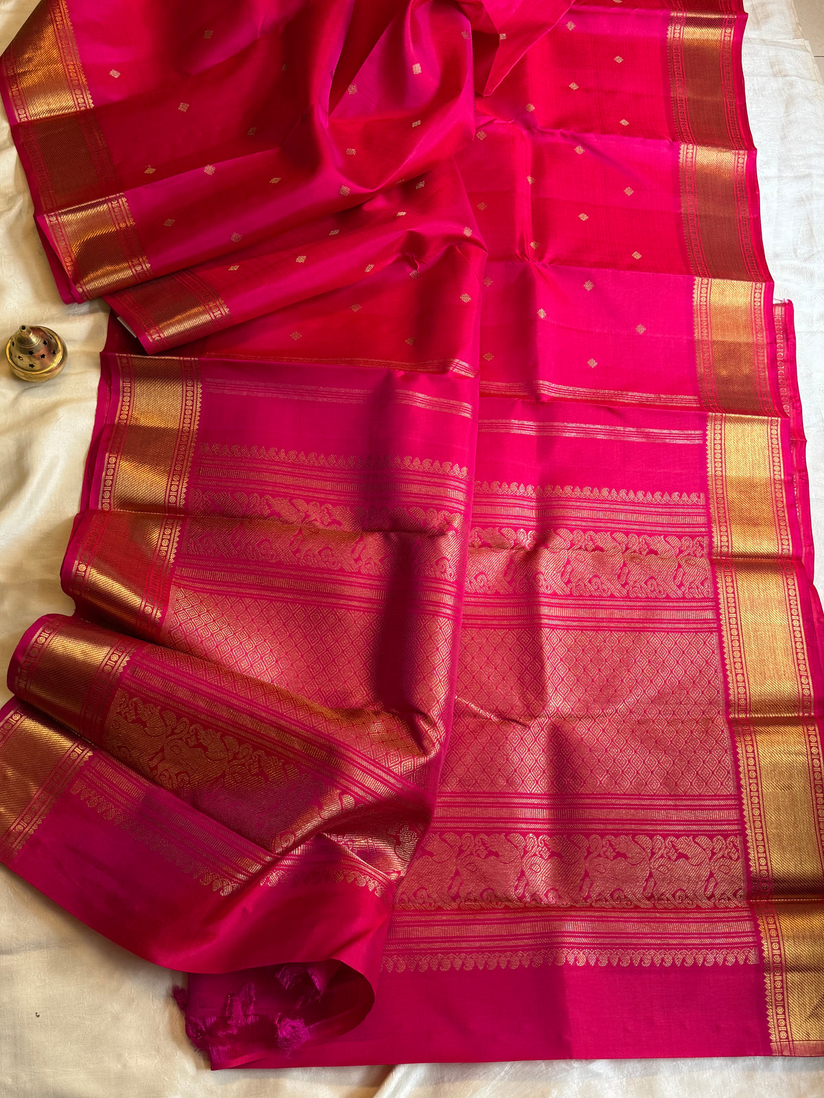 Rani pink Beñaras pet/ kanjipuram silk