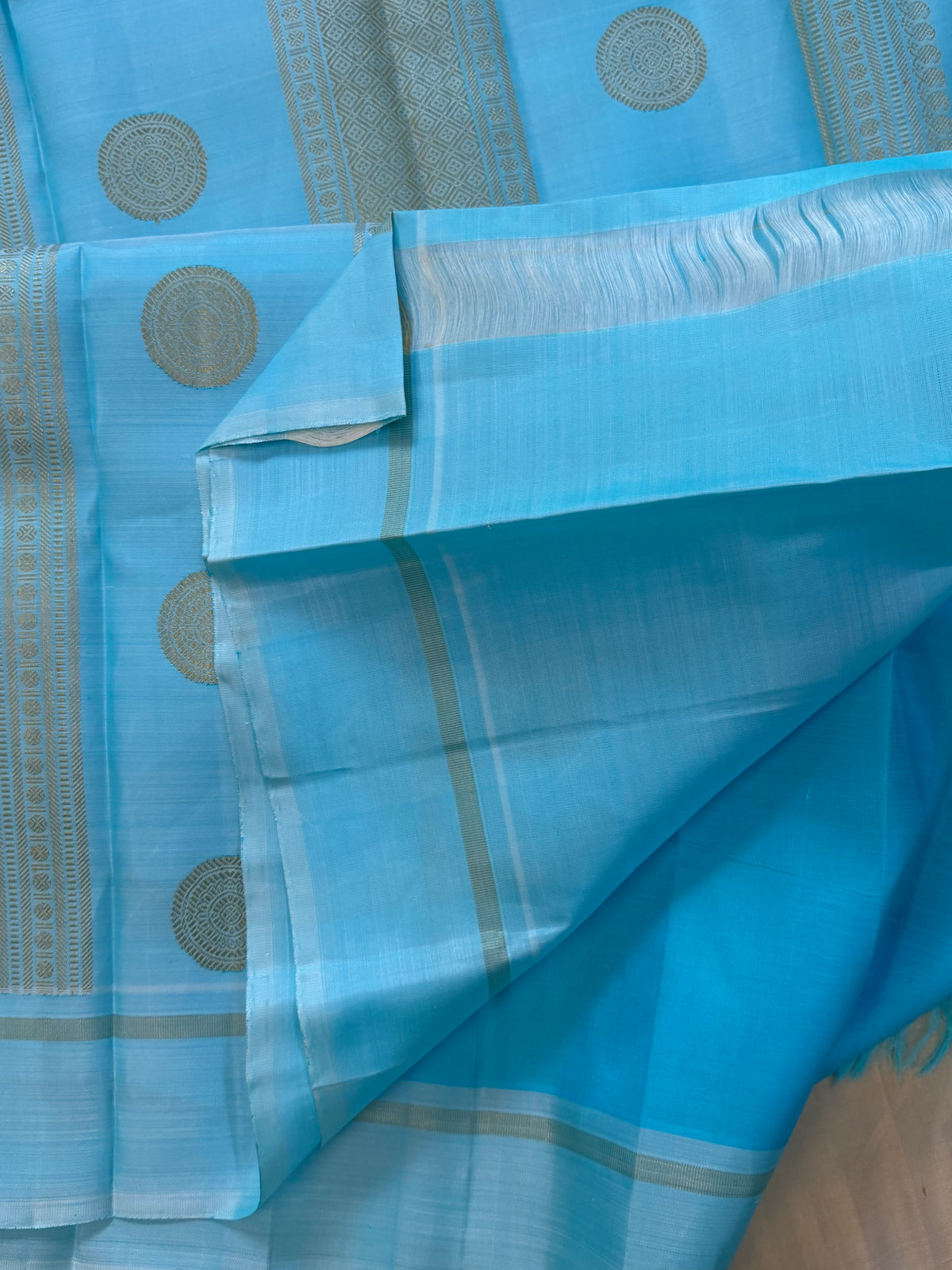 Sky blue   pure Kanjipuram silk