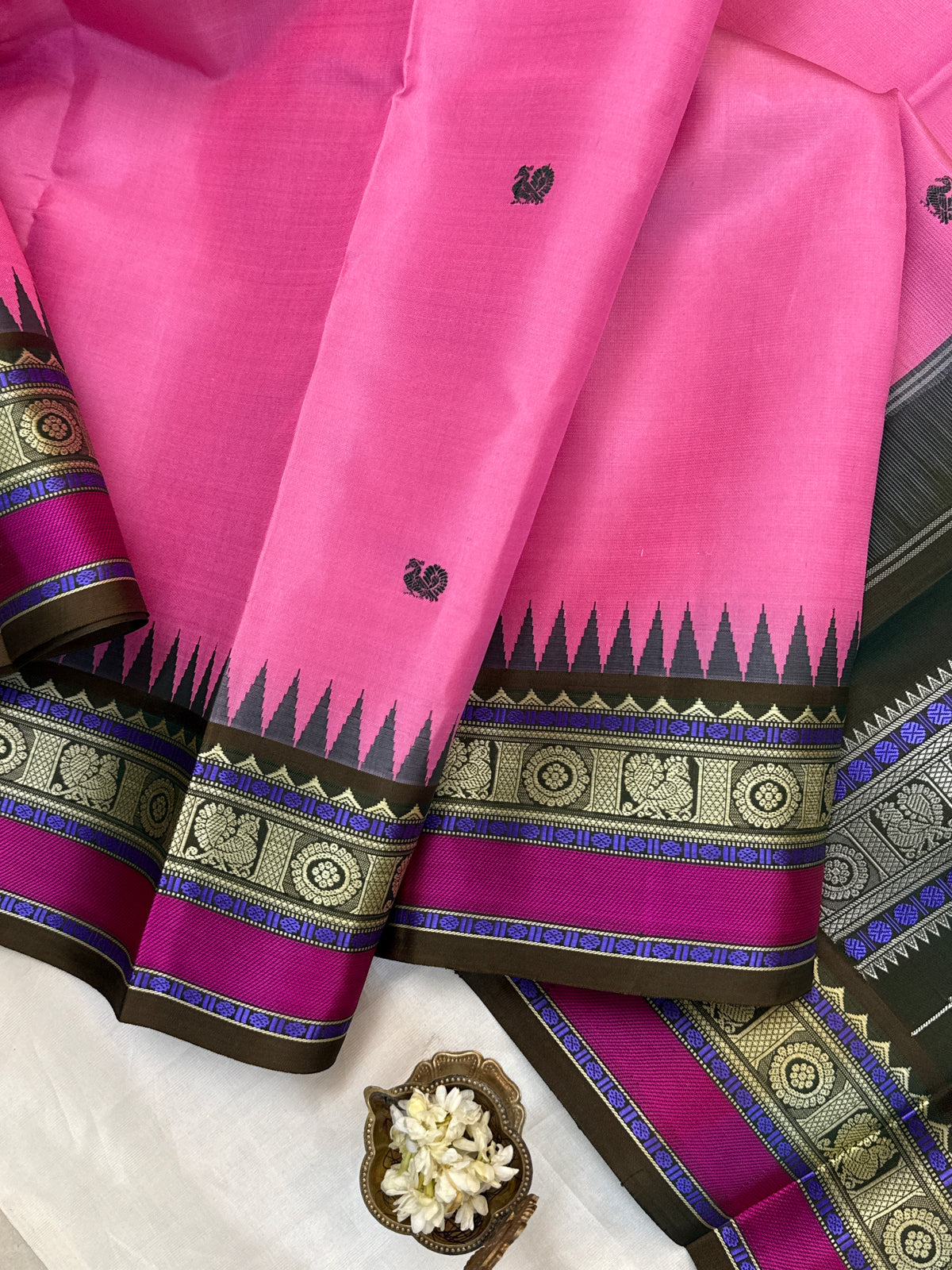 festivel edit _special edition_ Rose pink and Korvai thread butta/silk saree clsa 12430