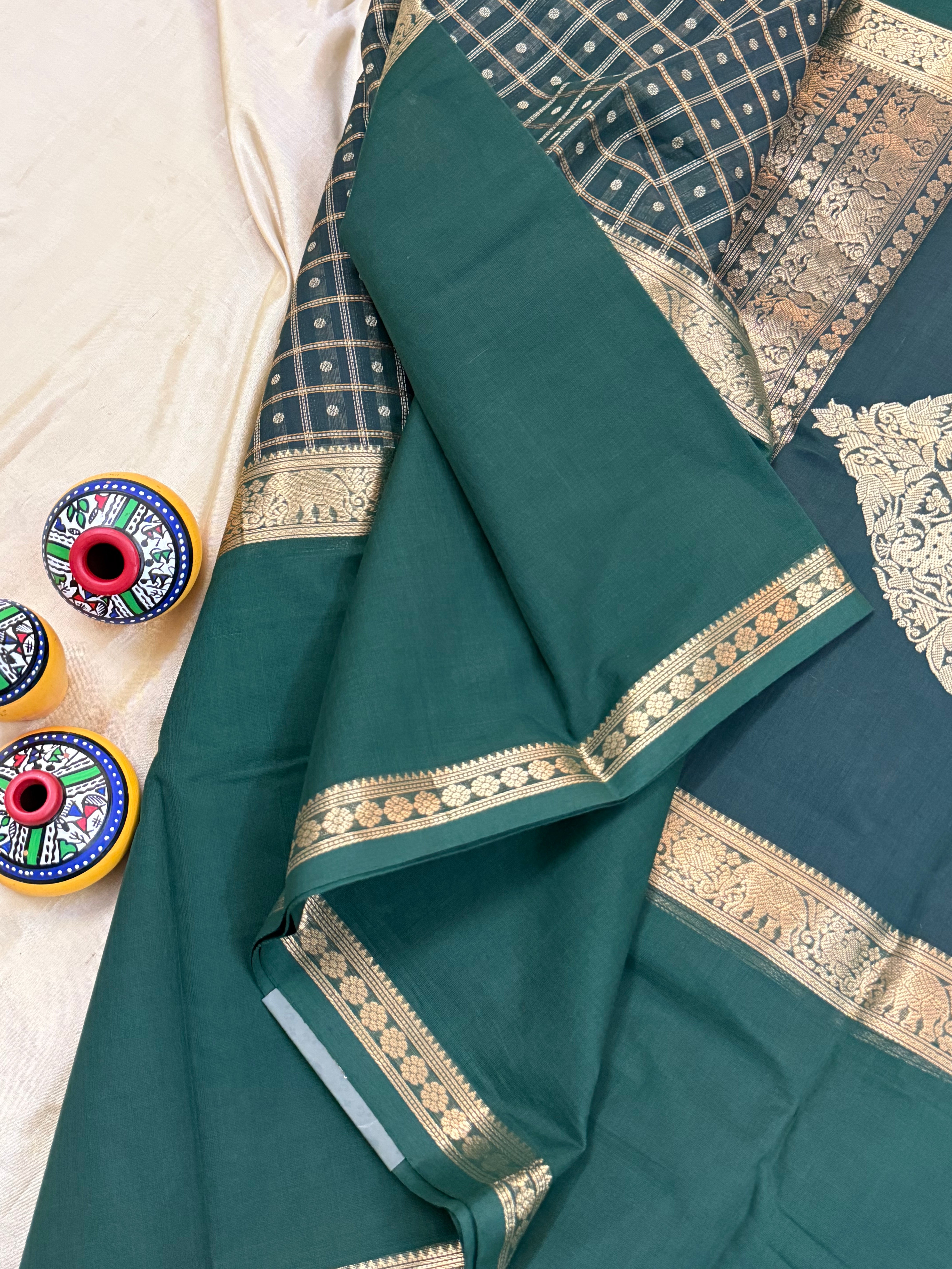 Green long border / Kanchi Cotton CL5824