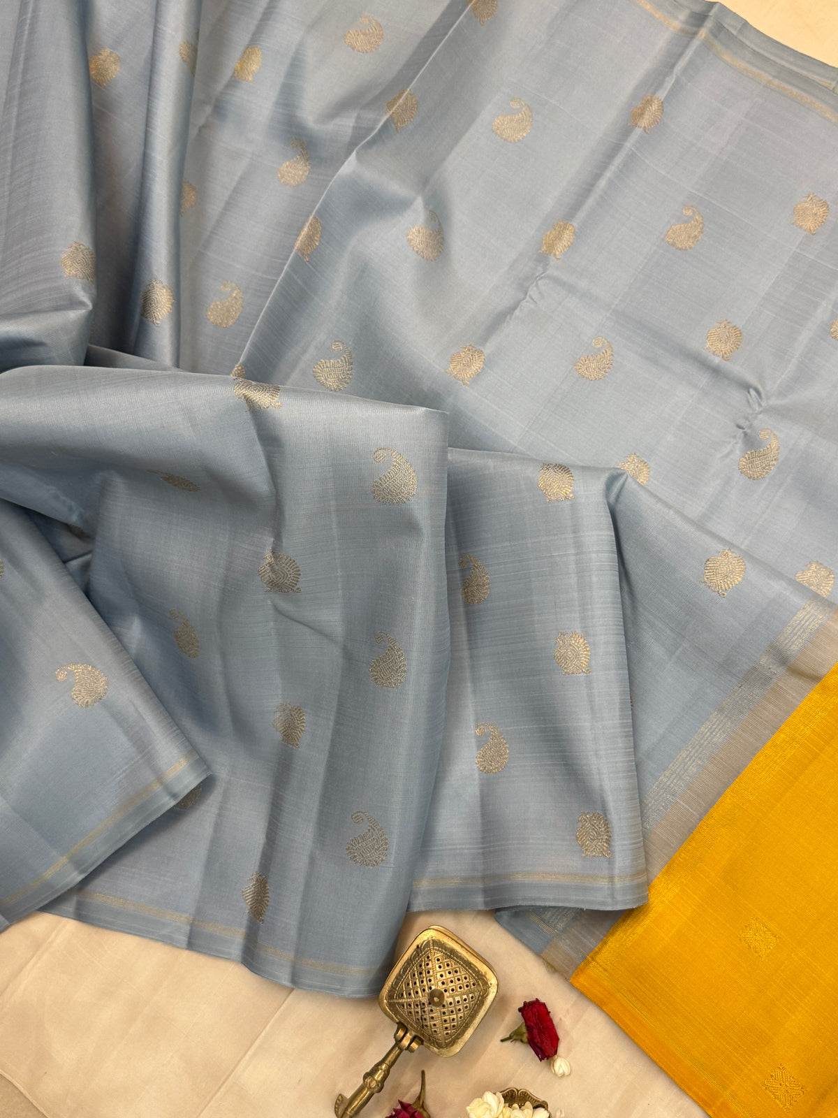 double Palla borderless / Kanjipuram Silk Saree CLSA11137