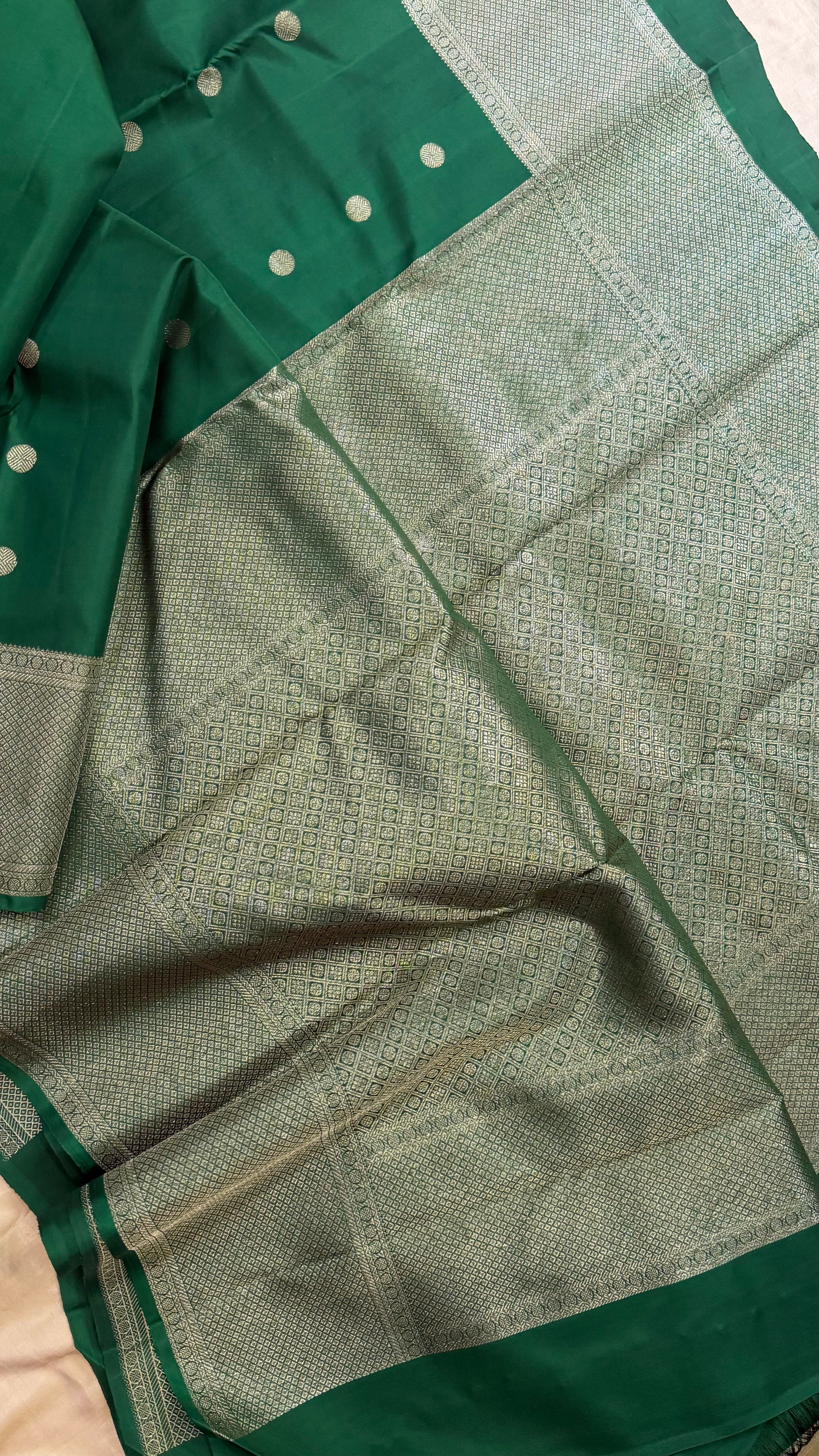 Amoha : Green coin Butta Kanjipuram silk 9093CL