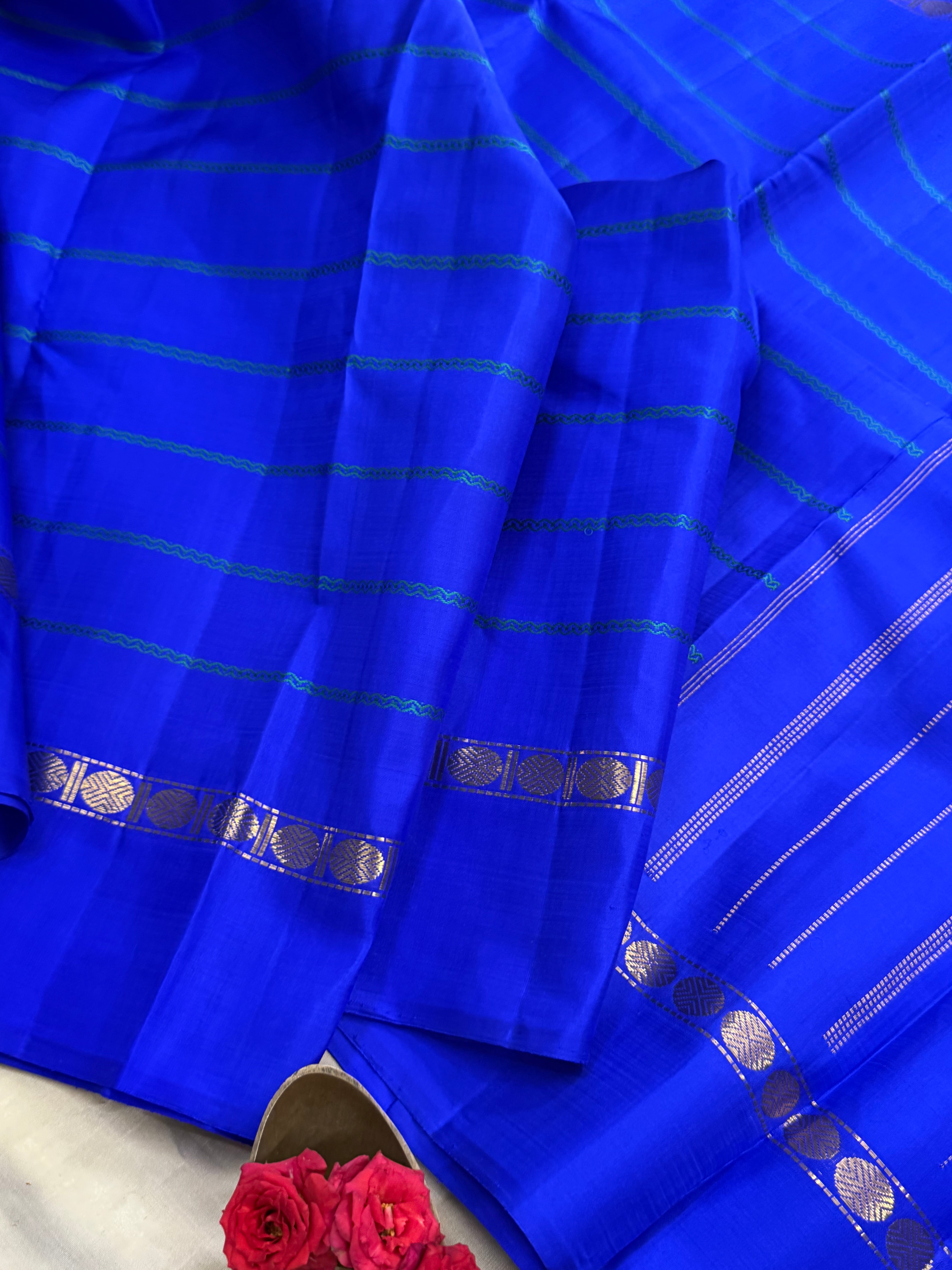Royal blue veldhari/ Arani silk