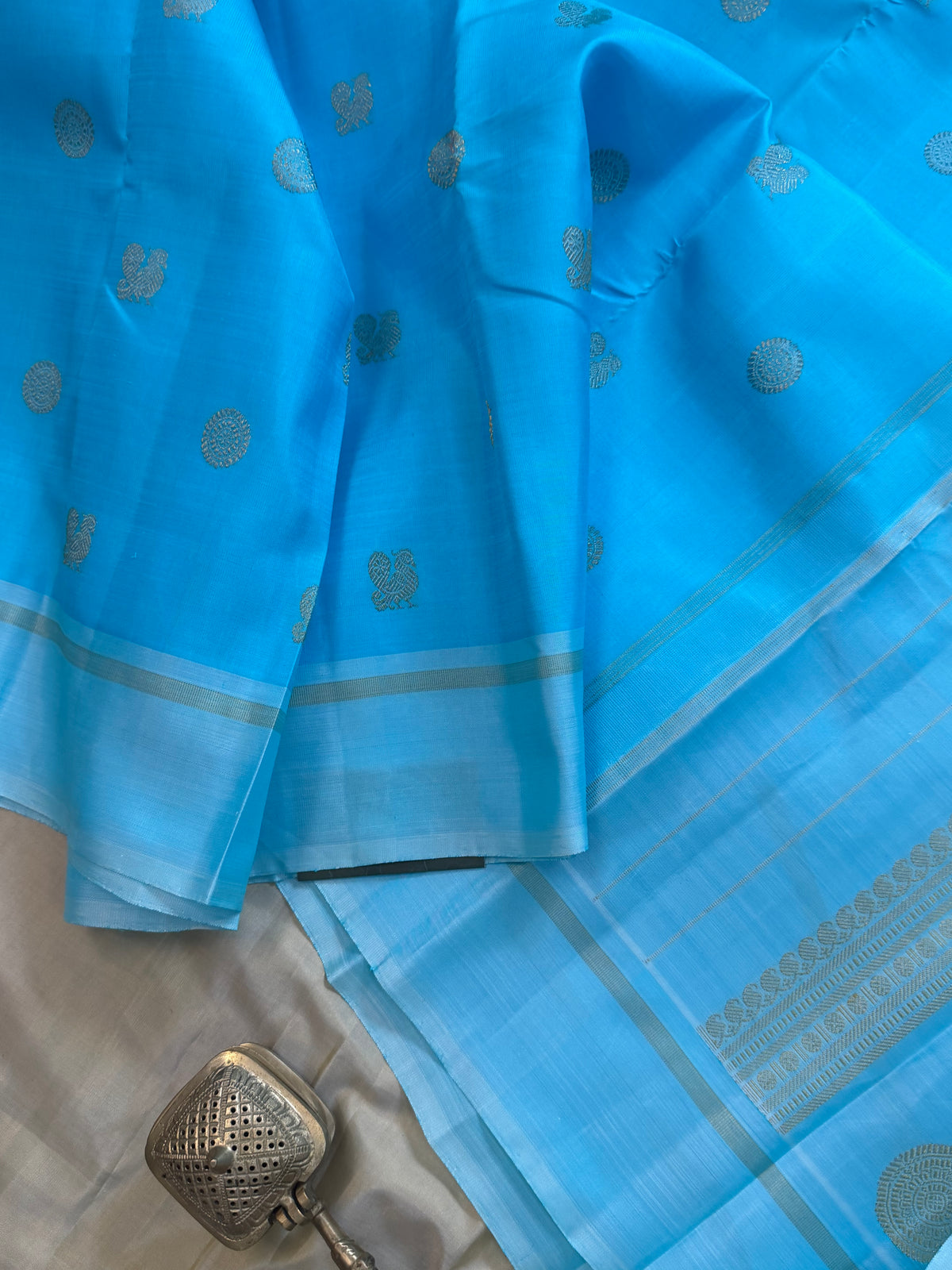 Sky blue   pure Kanjipuram silk
