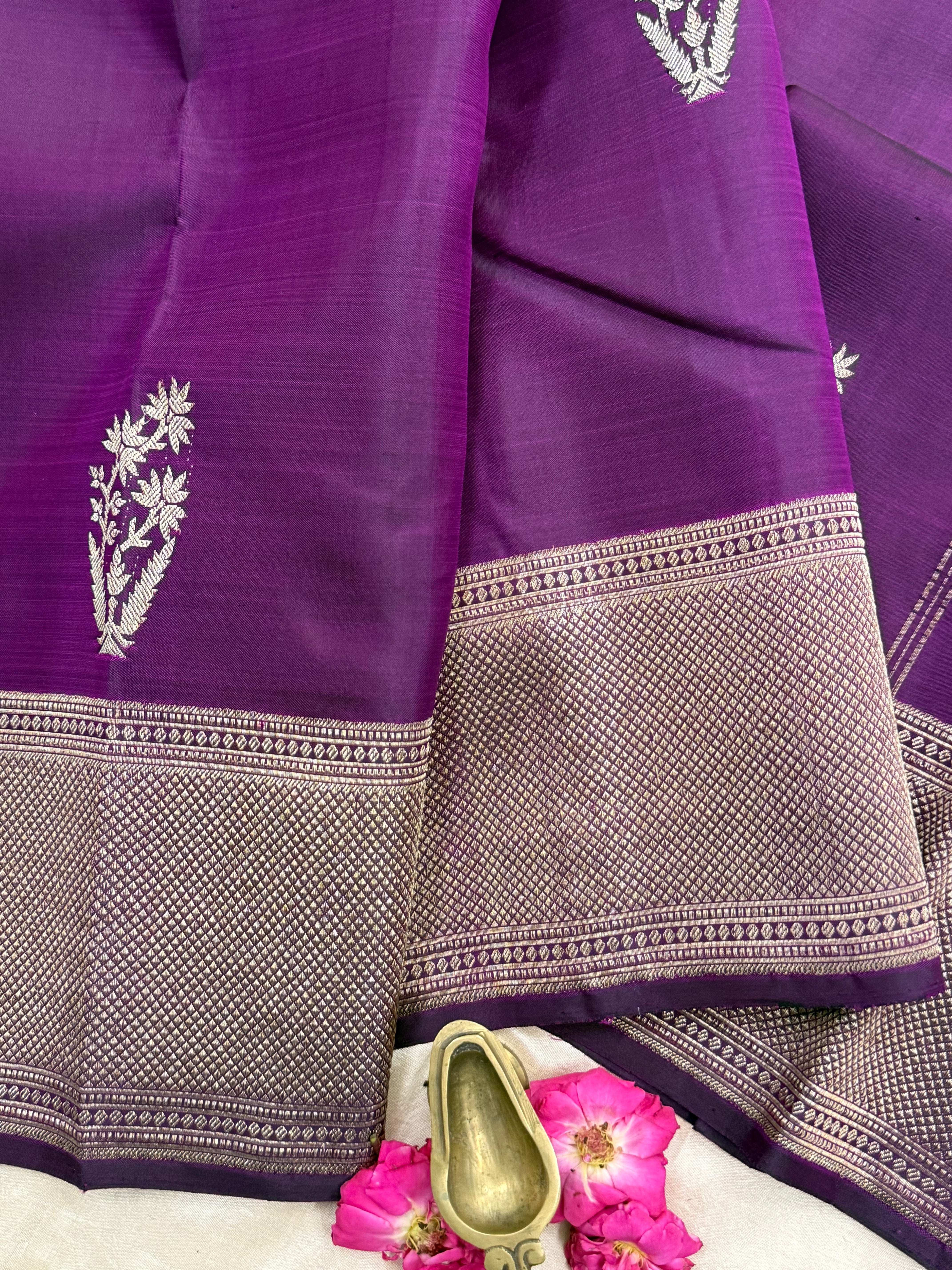 Deep purple benaras style weaving / Arani silk