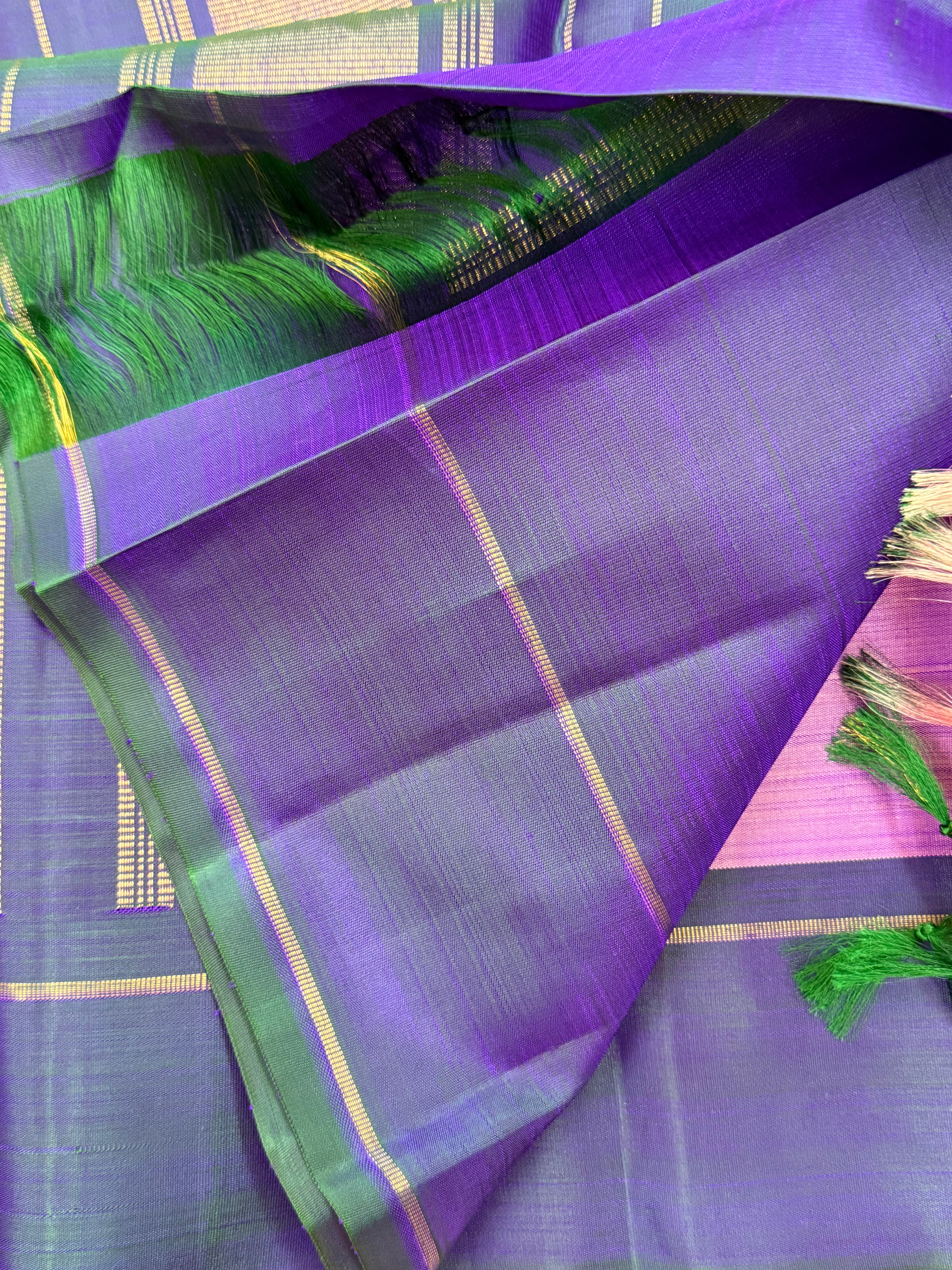 Lavender and mayilkazhuthu border jodi kili butta/ KANJIPURAM SILK SAREE CLSA 10534